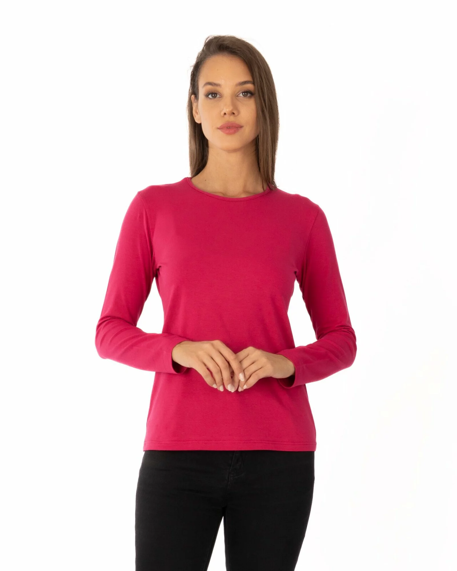 Bluză damă basic B.2401.Cireașă