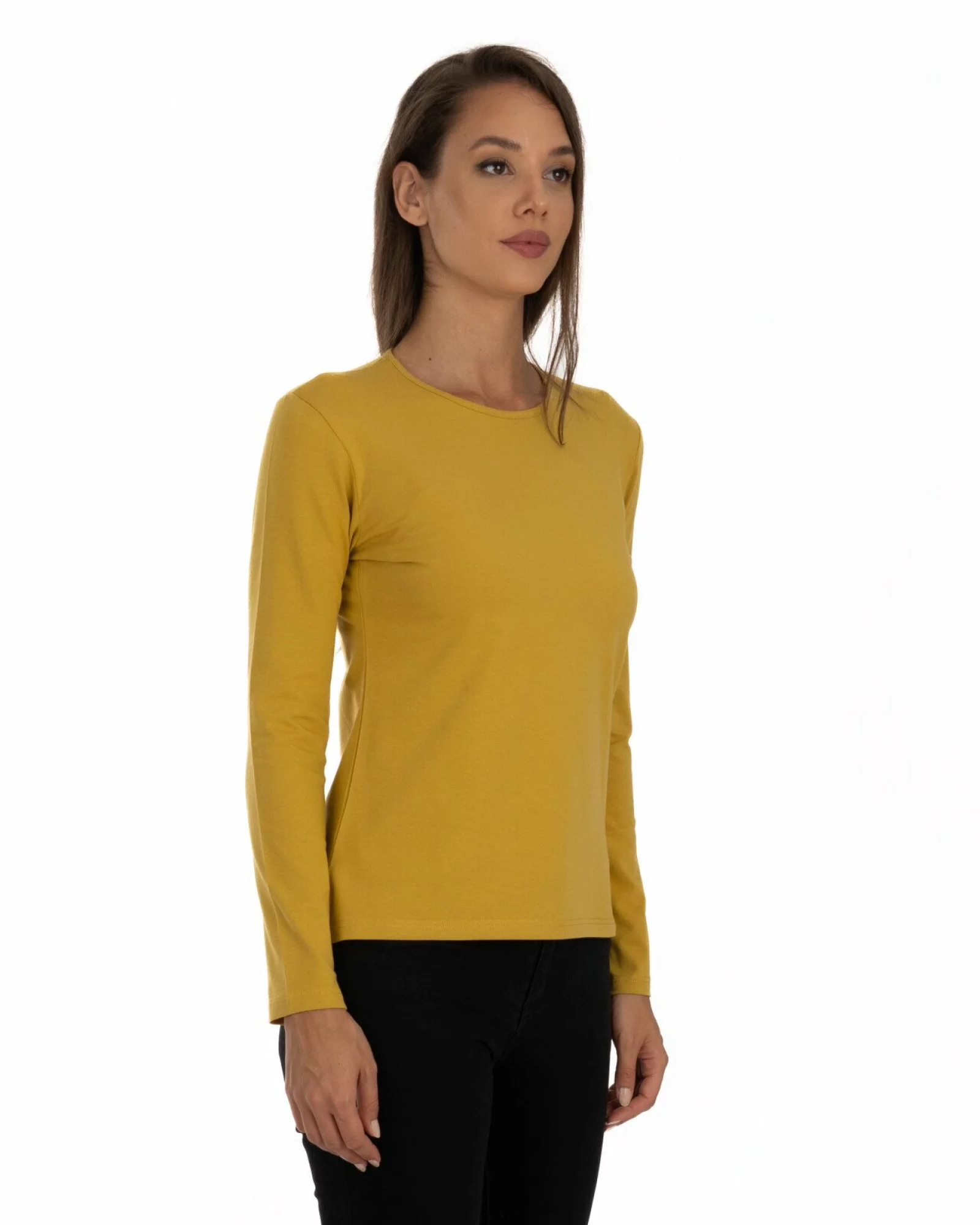 Bluză damă basic B.2401.Muștar