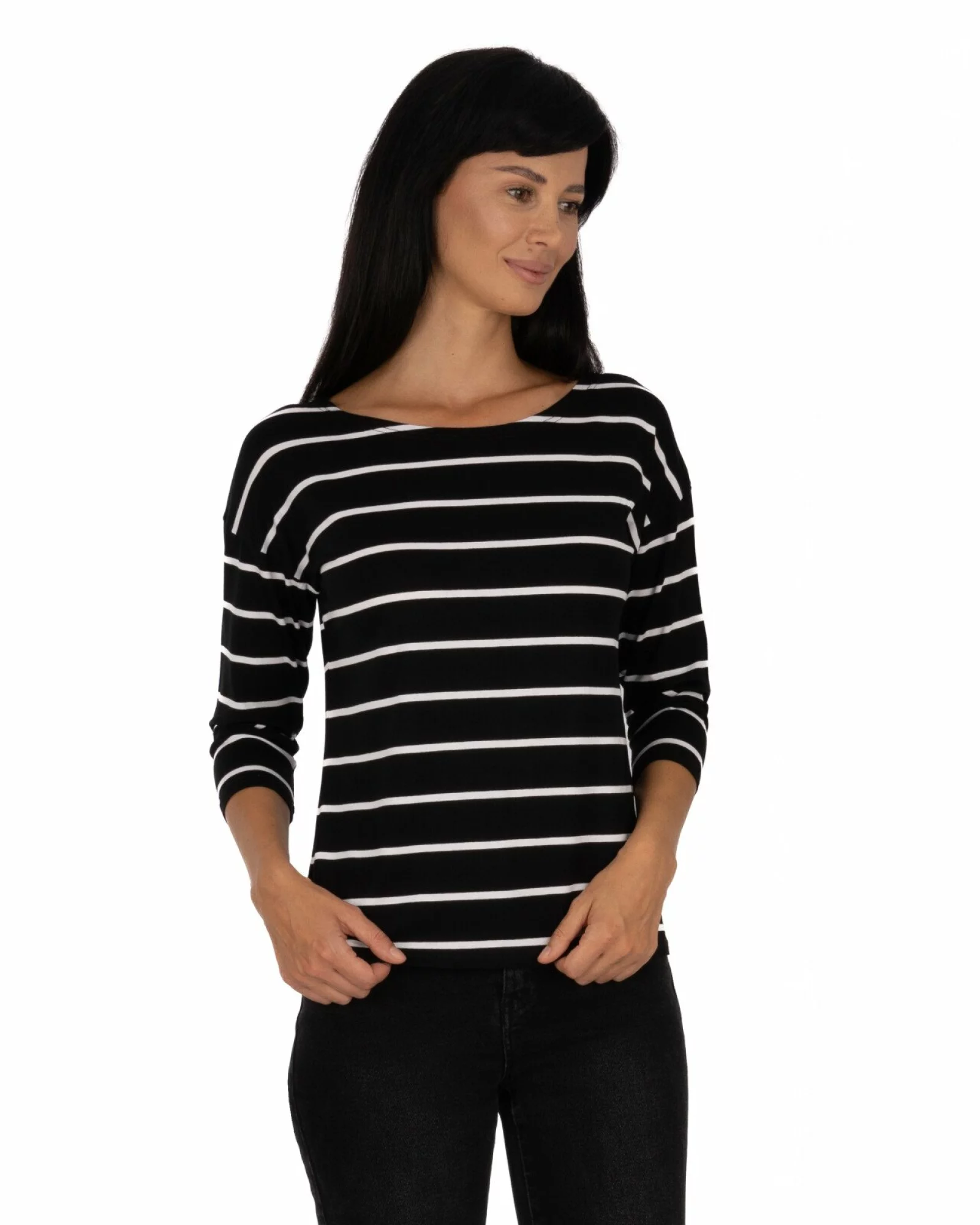 Bluză damă B.2250.Negru-Alb