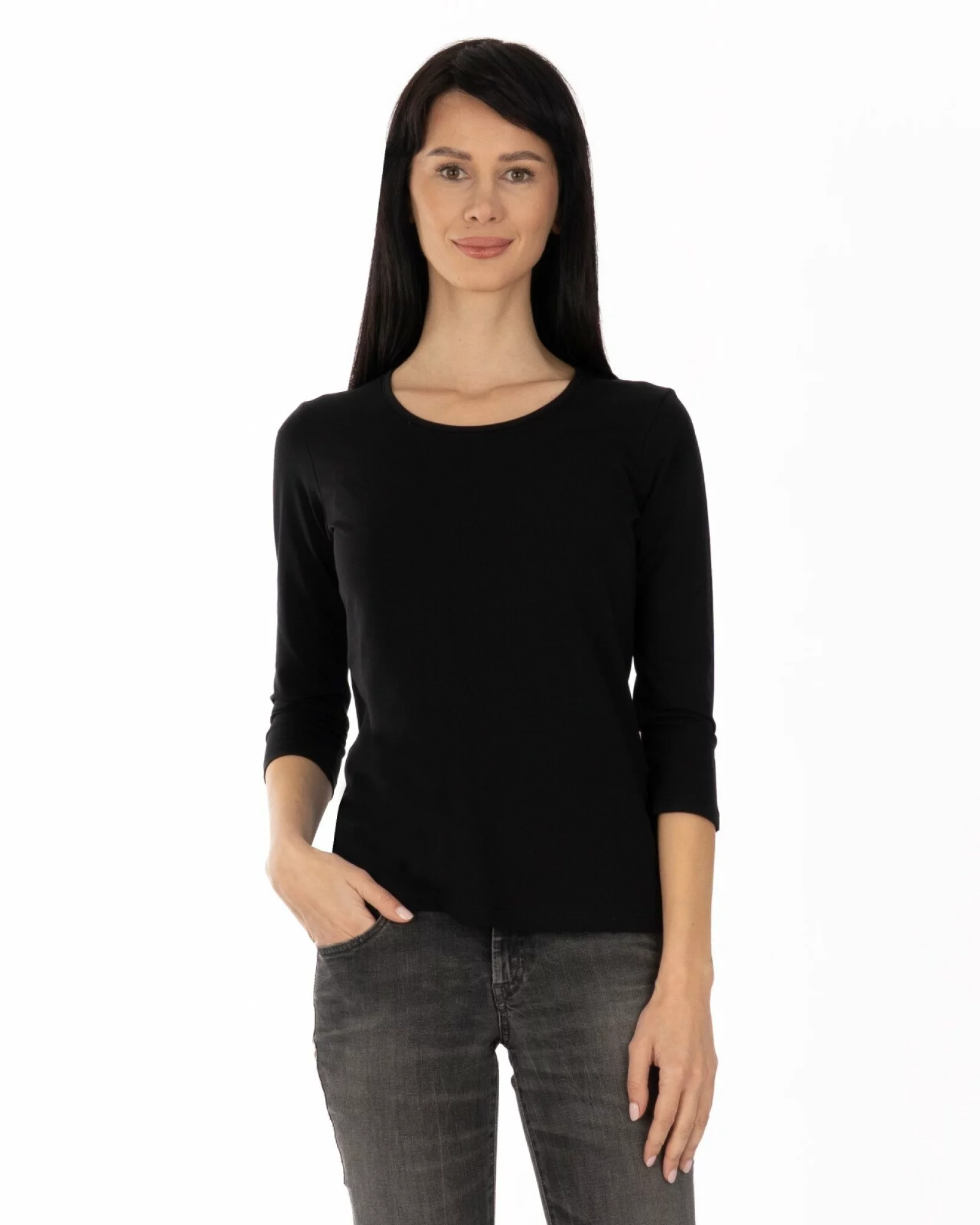 Bluză damă basic B.2400.Negru