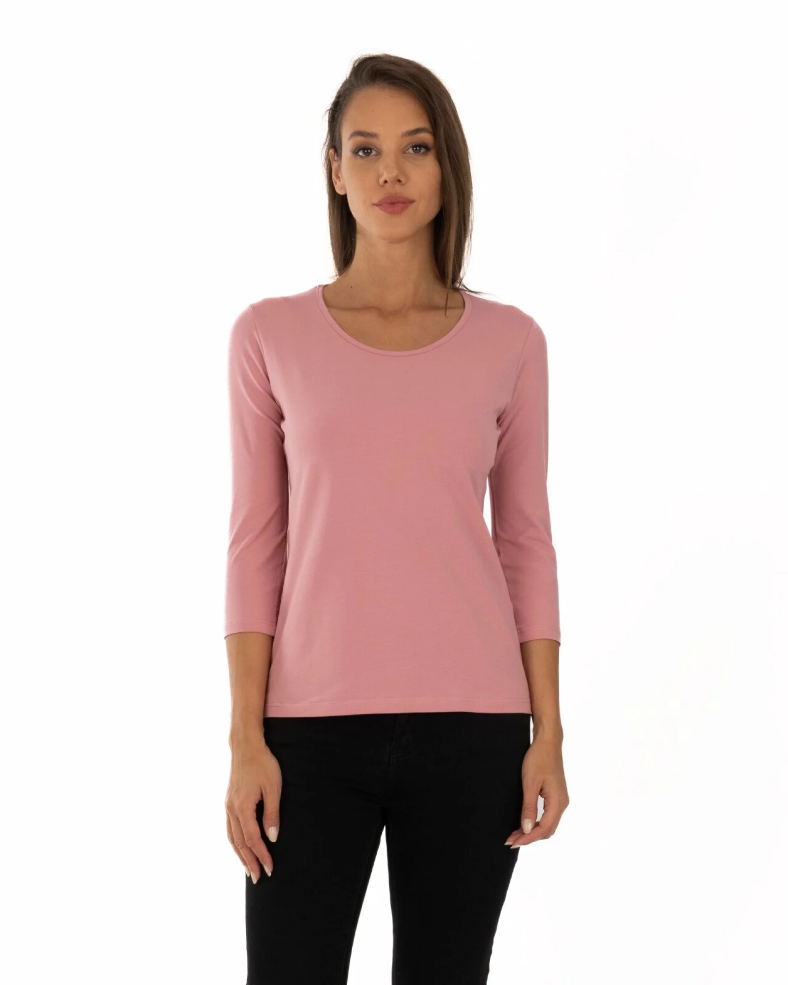 Bluză damă basic B.2400.Roz Pudrat
