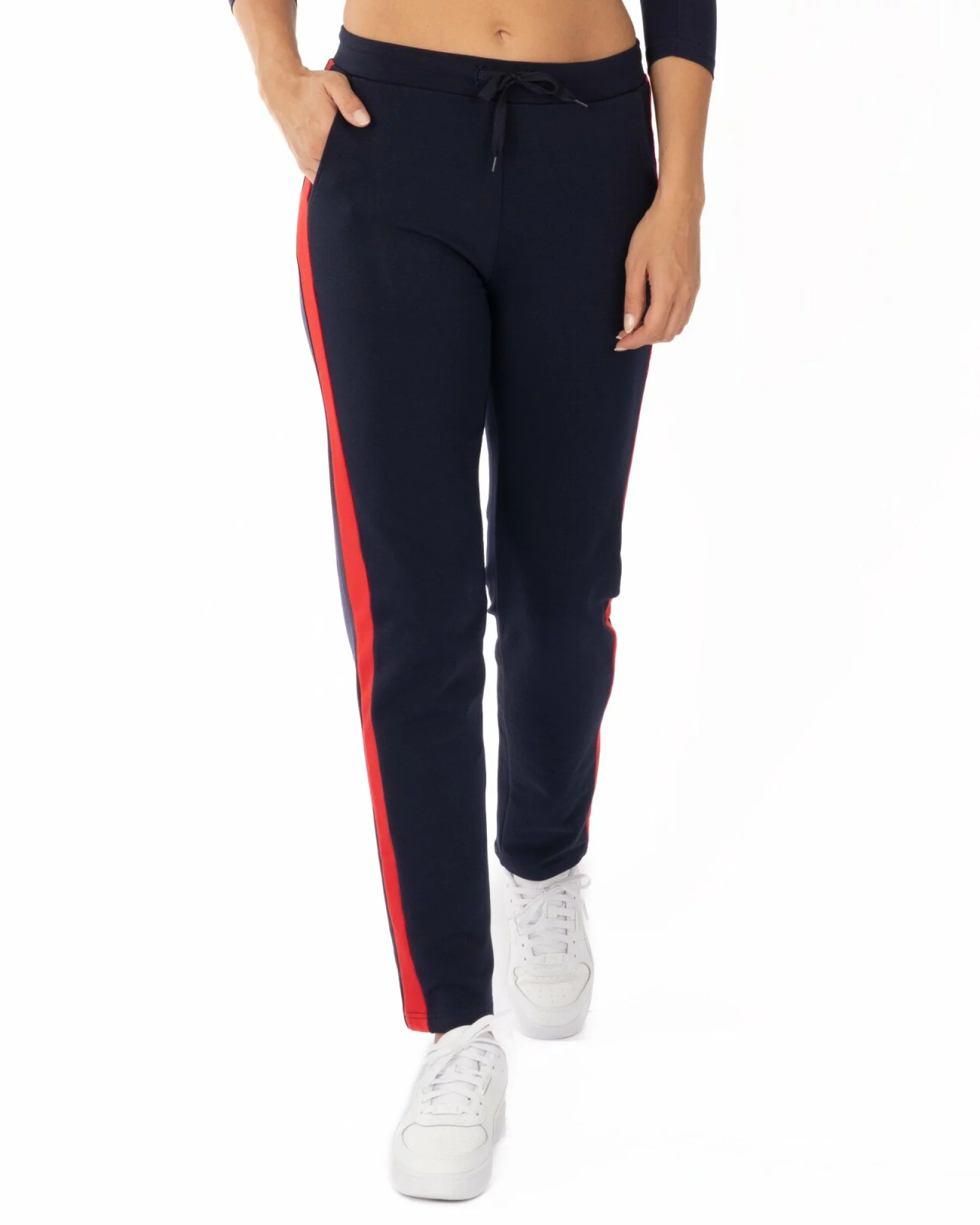 Pantalon Damă P.2269.Bleumarin-Roșu