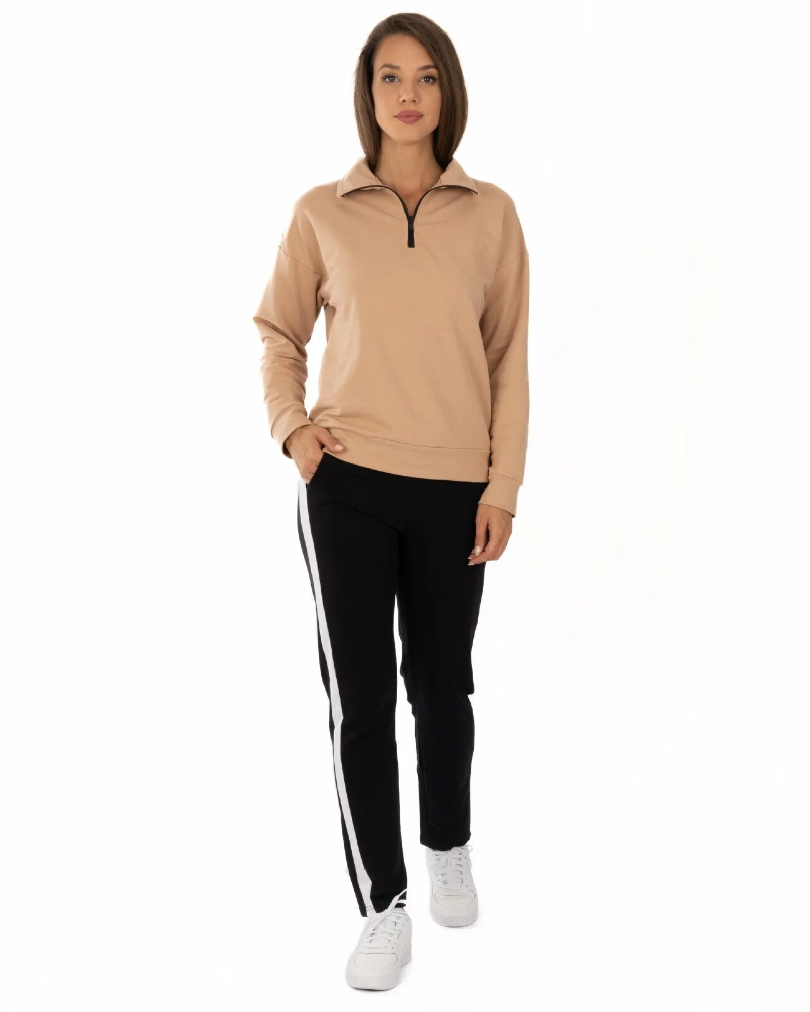 Pantalon Damă P.2269.Negru-Alb