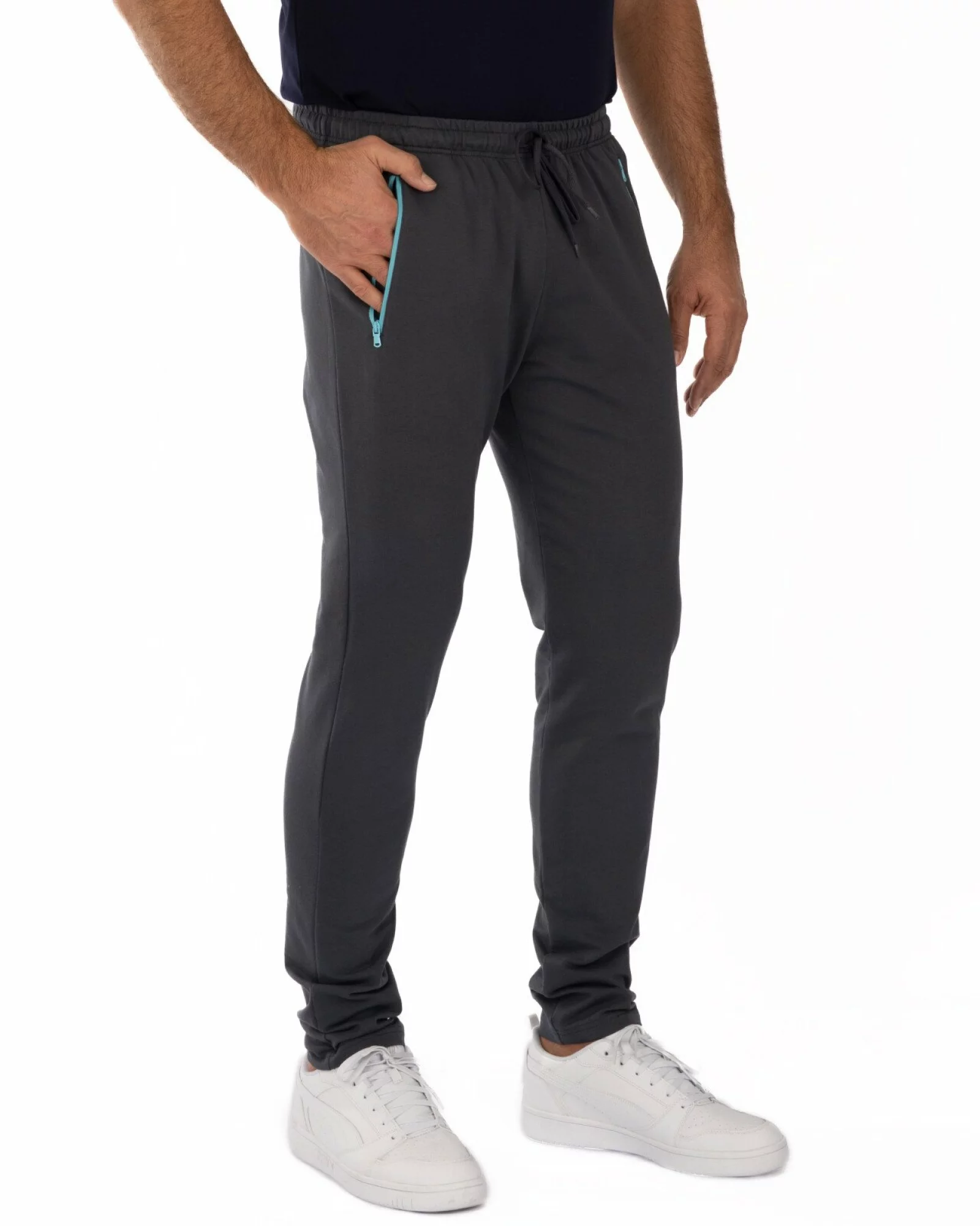 Pantalon Bărbați P.4104.Gri Închis-Turquise