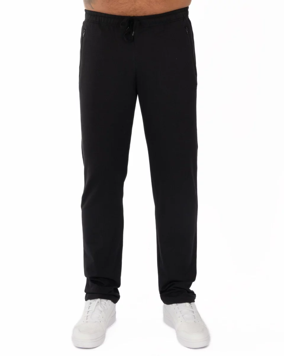 Pantaloni negri model clasic buzunare cu fermoar