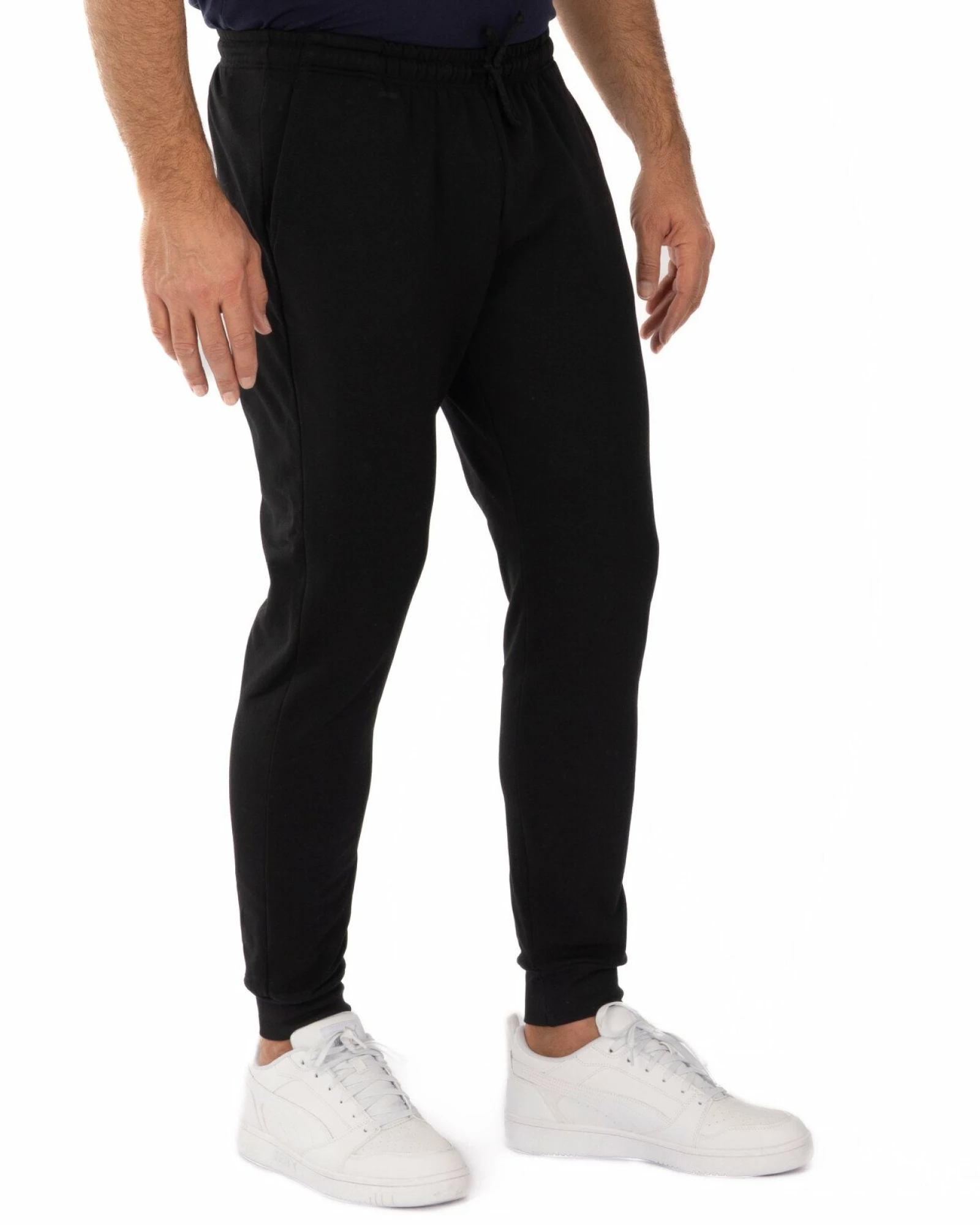 Pantalon Conic cu Manșetă Termo Pufos Bărbați P.4113.Negru