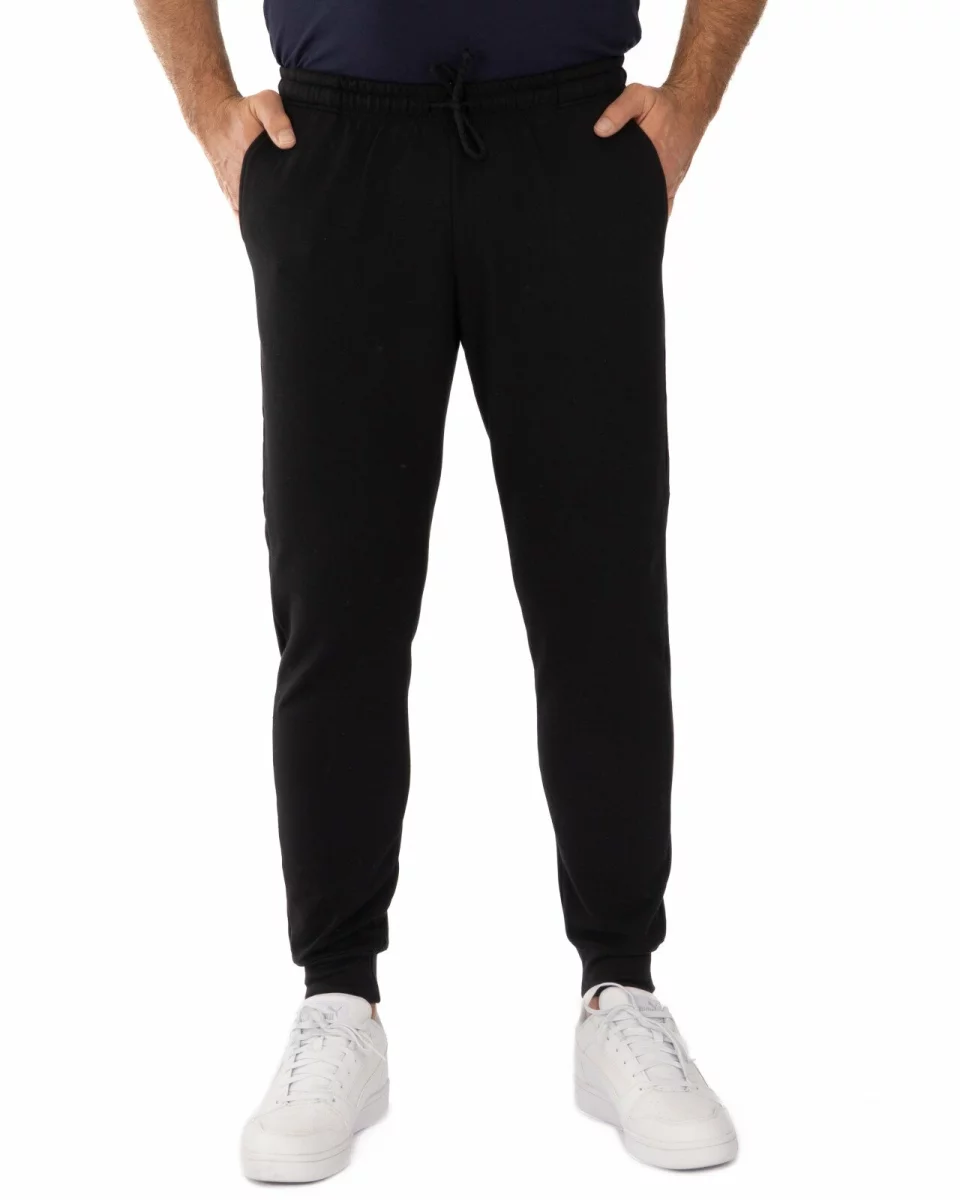 Pantalon Conic cu Manșetă Termo Pufos Bărbați P.4113.Negru