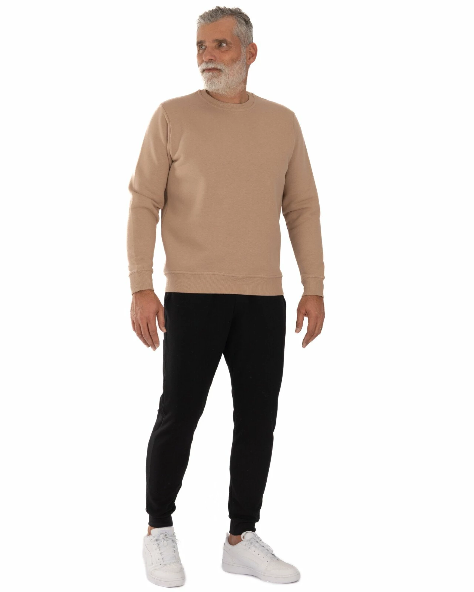 Pantalon Conic cu Manșetă Termo Pufos Bărbați P.4113.Negru