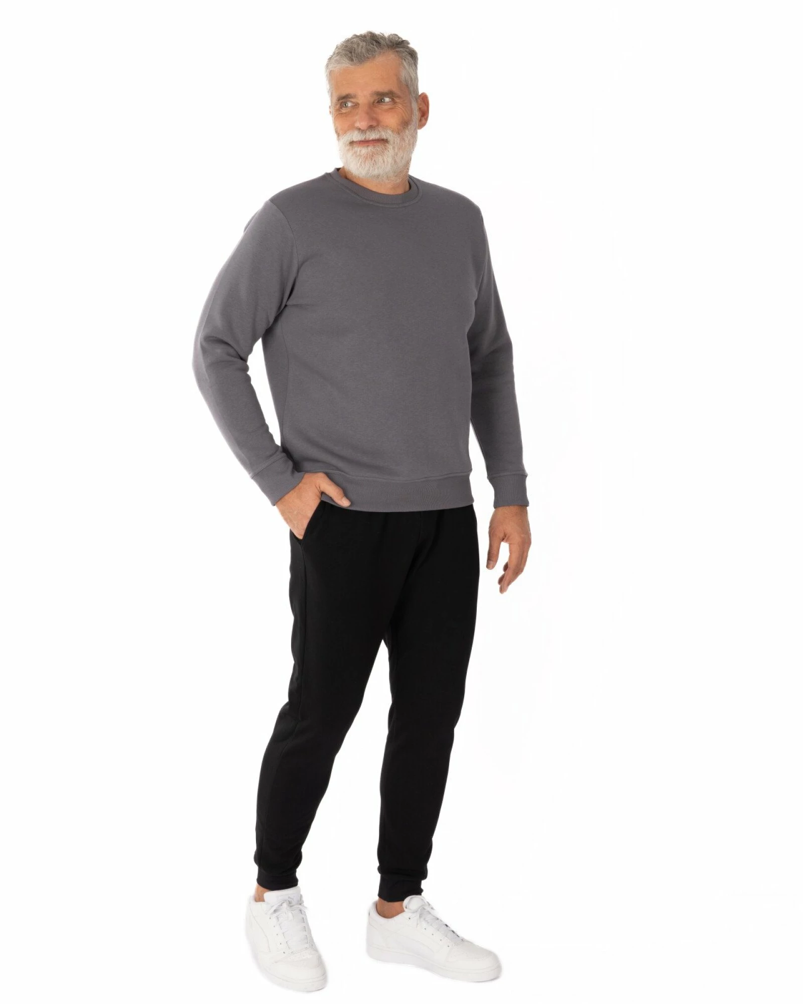 Pantalon Conic cu Manșetă Termo Pufos Bărbați P.4113.Negru