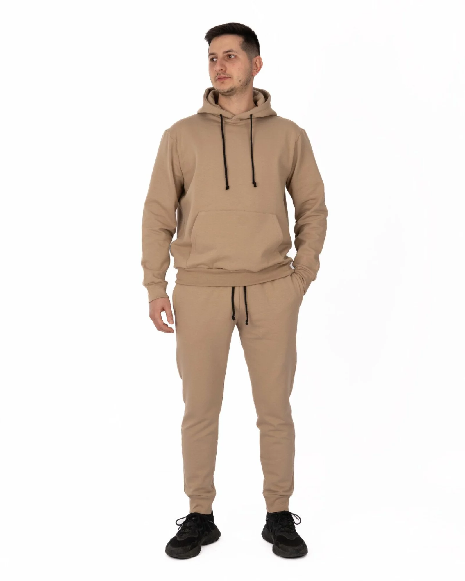 Pantalon Conic cu Manșete Termo Pufos Bărbați P.4071.Bej