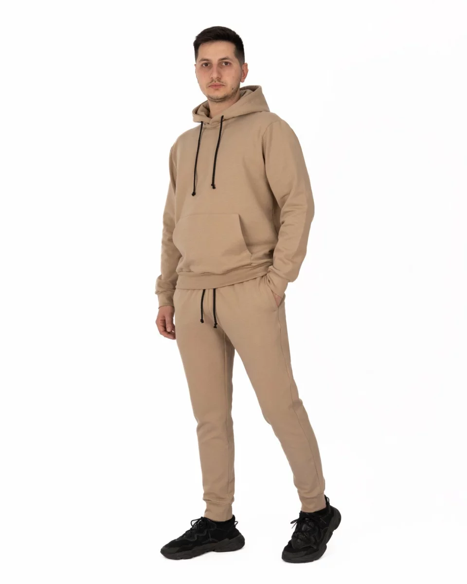 Pantalon Conic cu Manșete Termo Pufos Bărbați P.4071.Bej