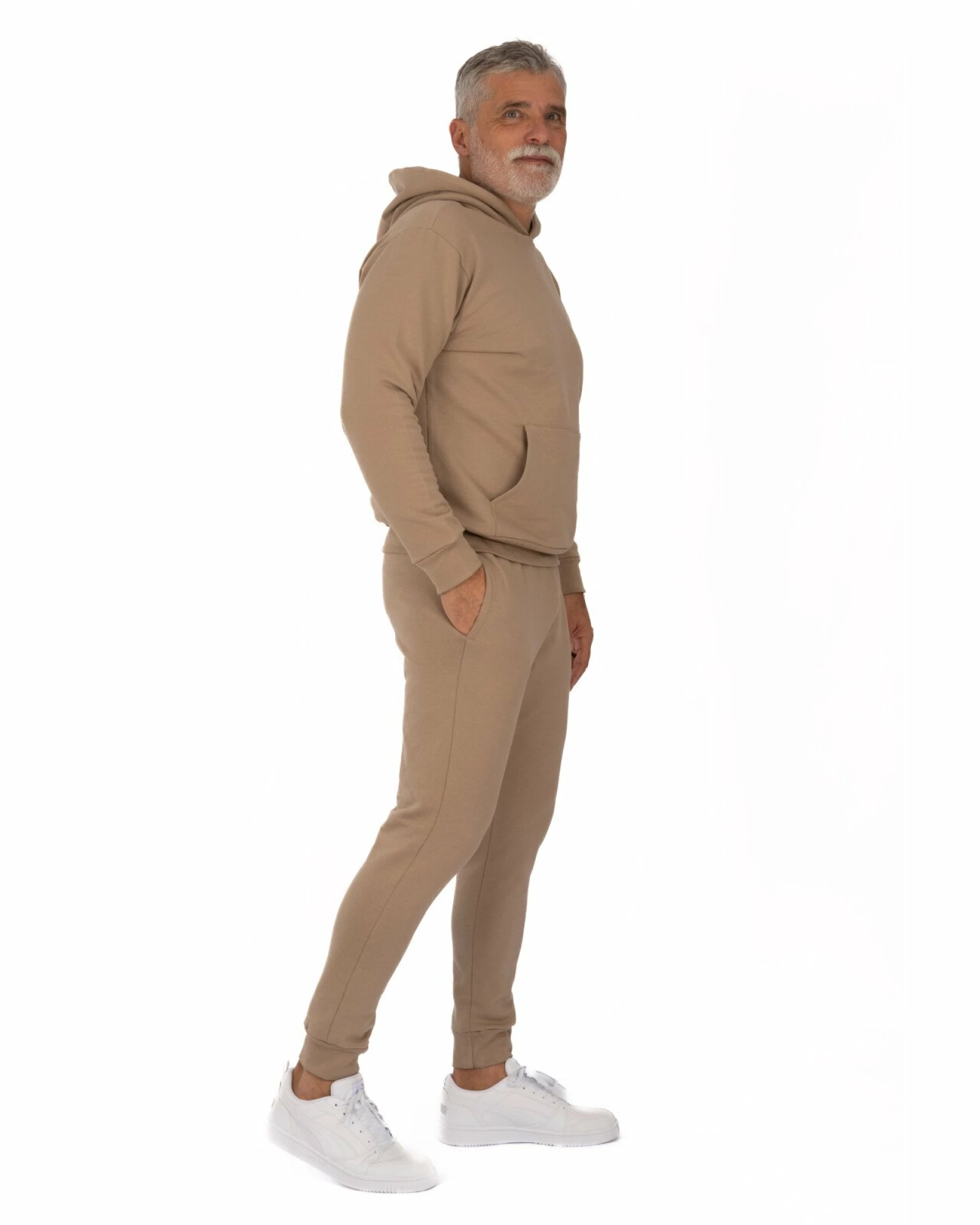 Pantalon Conic cu Manșete Termo Pufos Bărbați P.4071.Bej