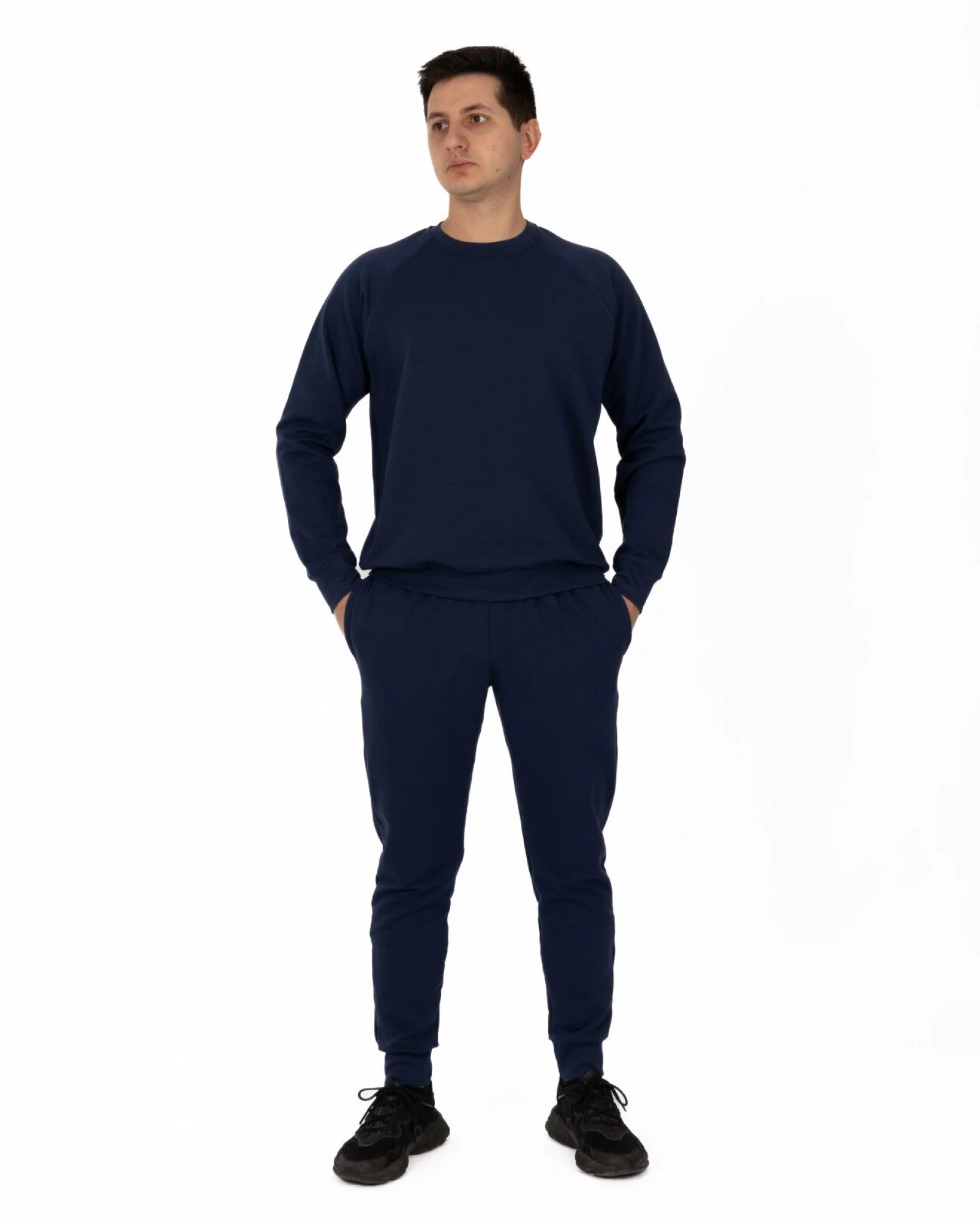 Pantalon Conic cu Manșete Termo Pufos Bărbați P.4071.Bleumarin