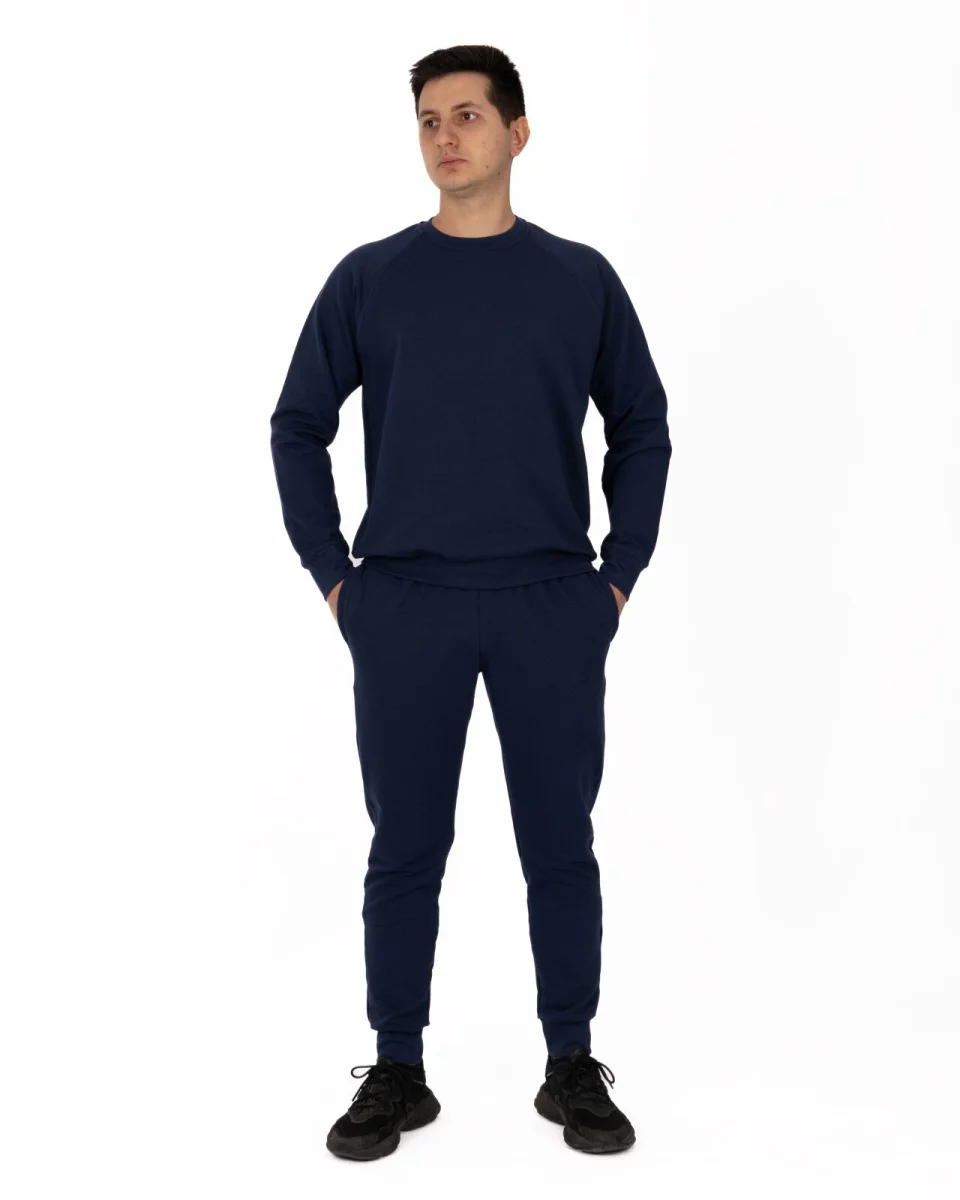 Pantalon Conic cu Manșete Termo Pufos Bărbați P.4071.Bleumarin