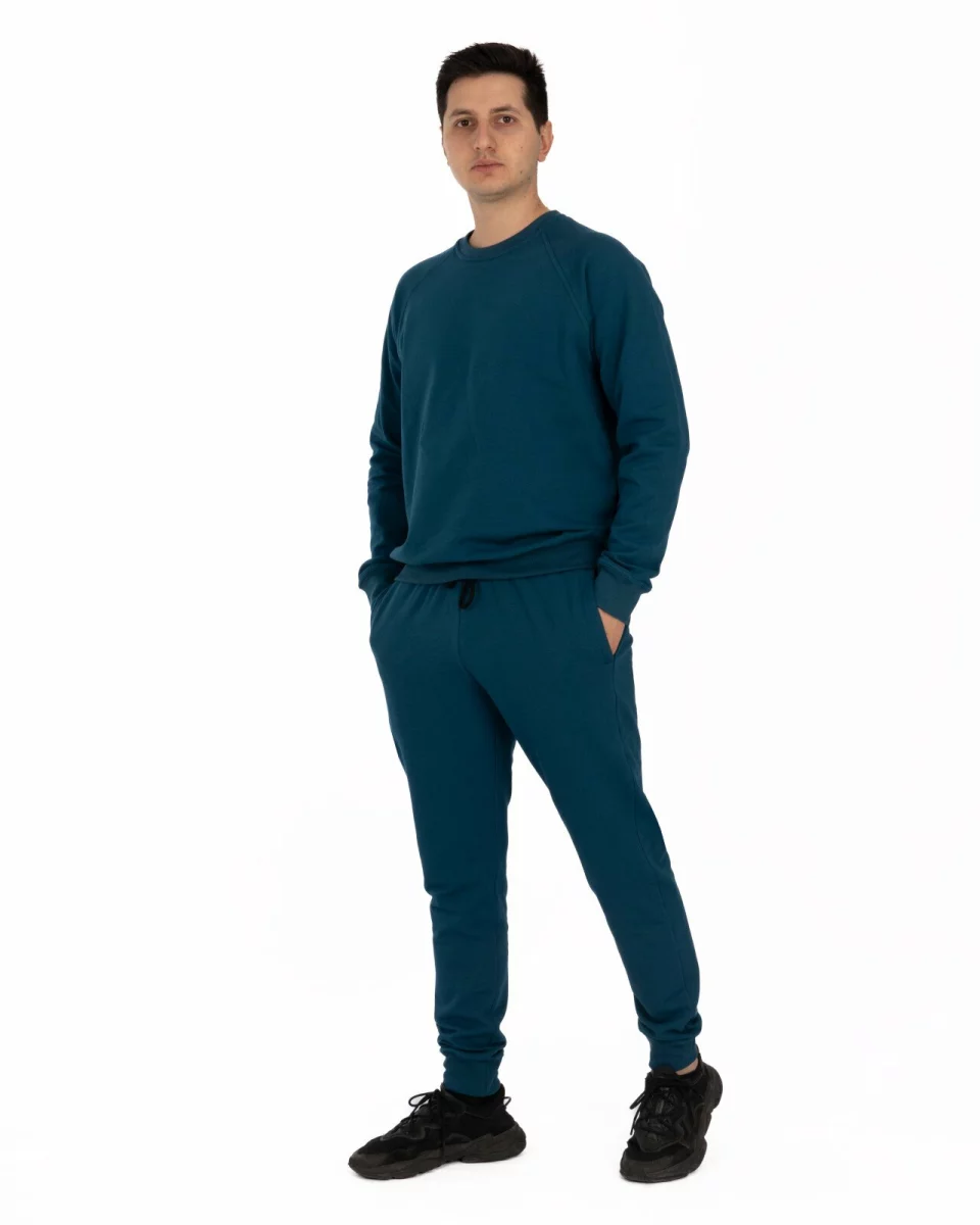 Pantalon Conic cu Manșete Termo Pufos Bărbați P.4071.Petrol