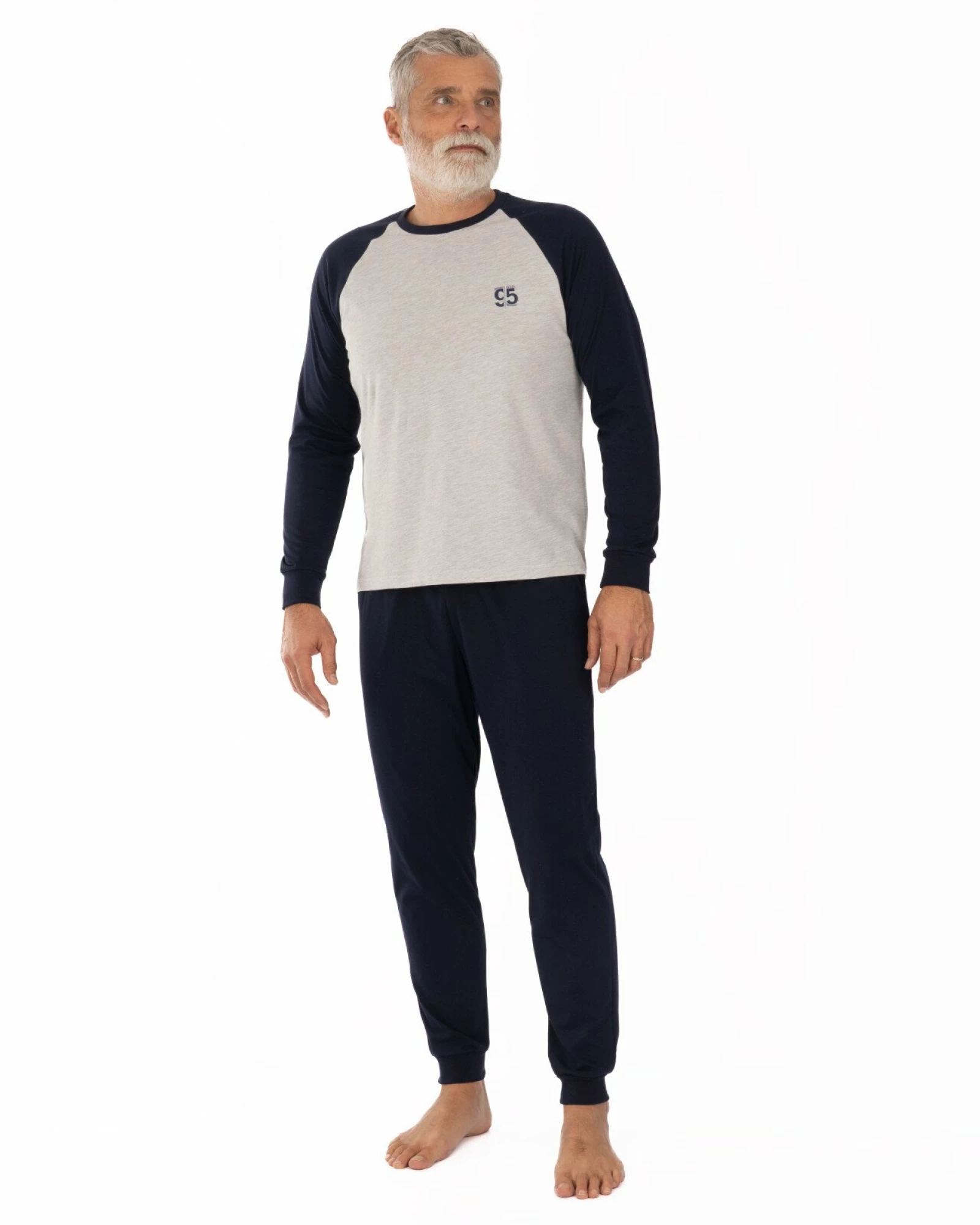 Pijama Bărbați PIJ.4154.Gri Melange-Navy