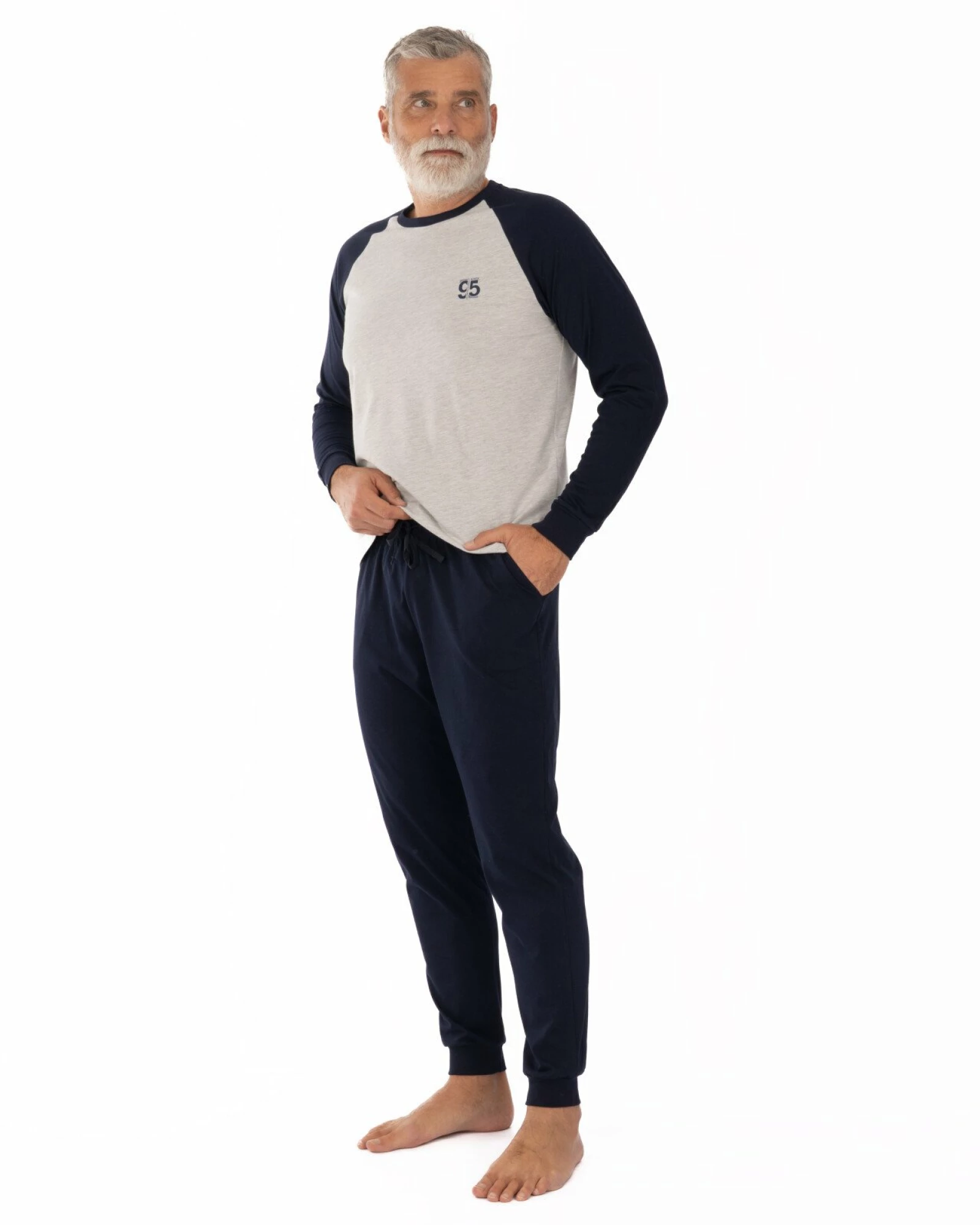 Pijama Bărbați PIJ.4154.Gri Melange-Navy