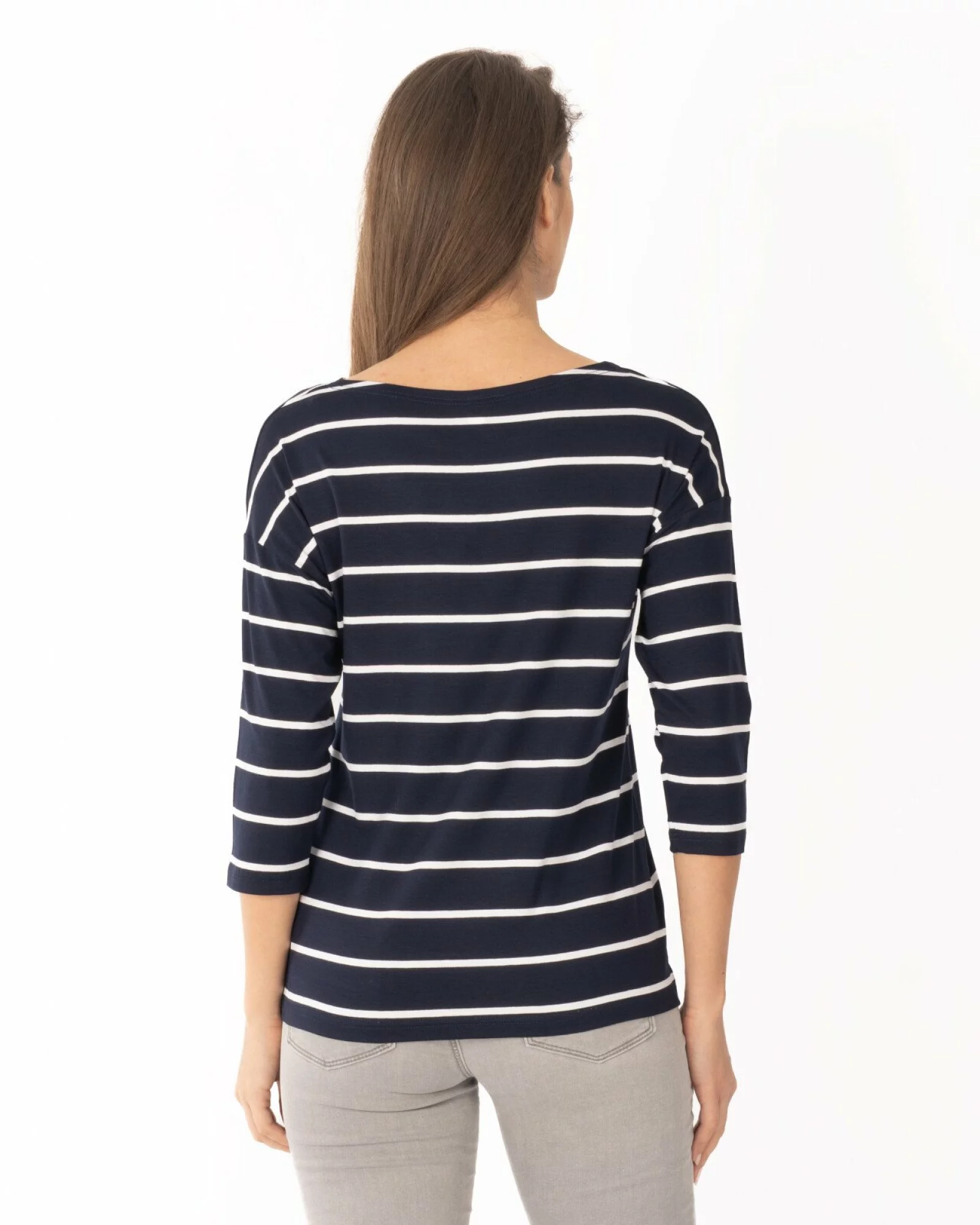 Bluză damă B.2250.Navy-Alb