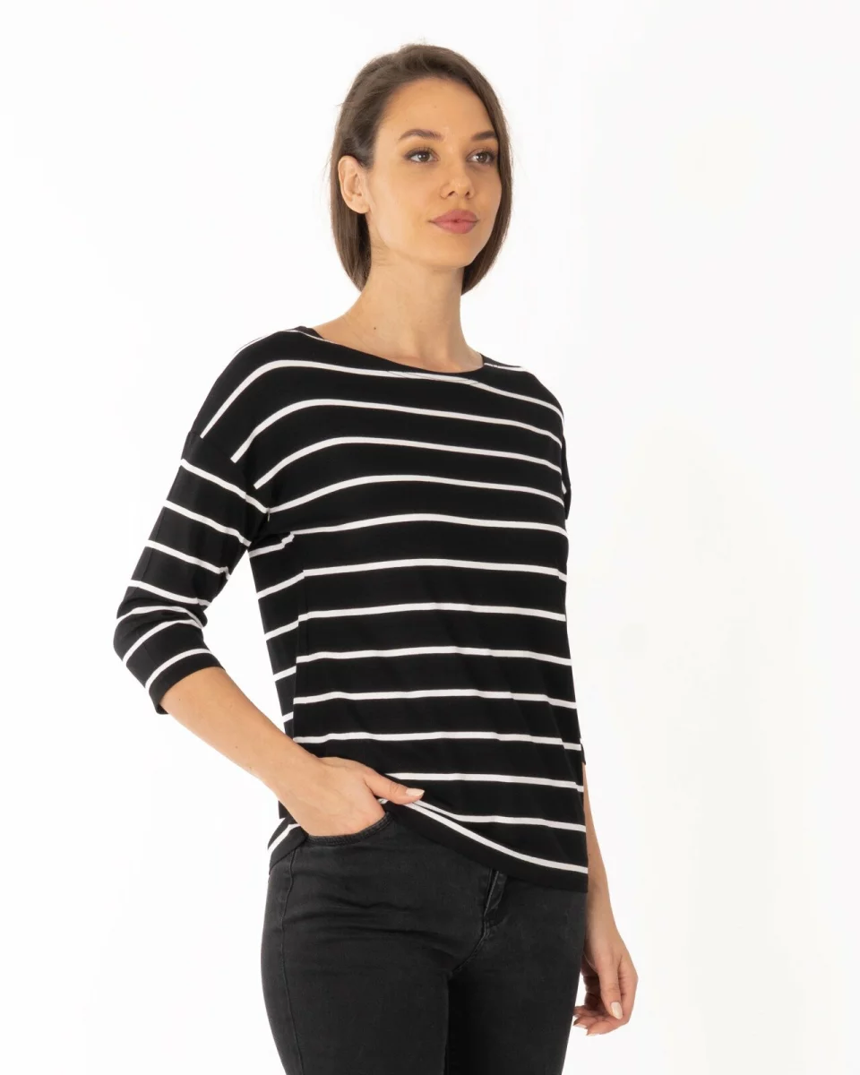 Bluză damă B.2250.Negru-Alb