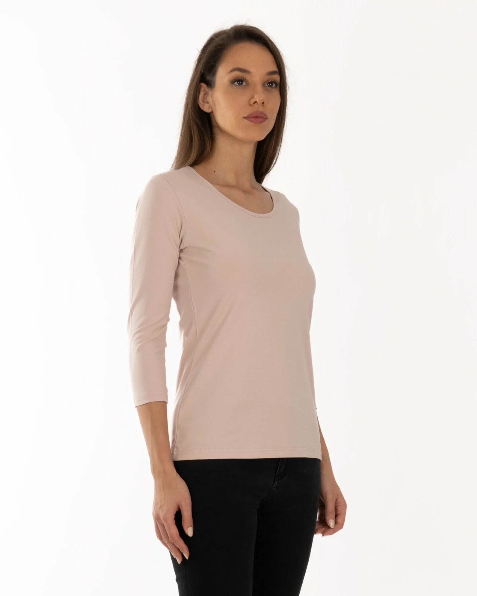 Bluză damă basic B.2400.Crem