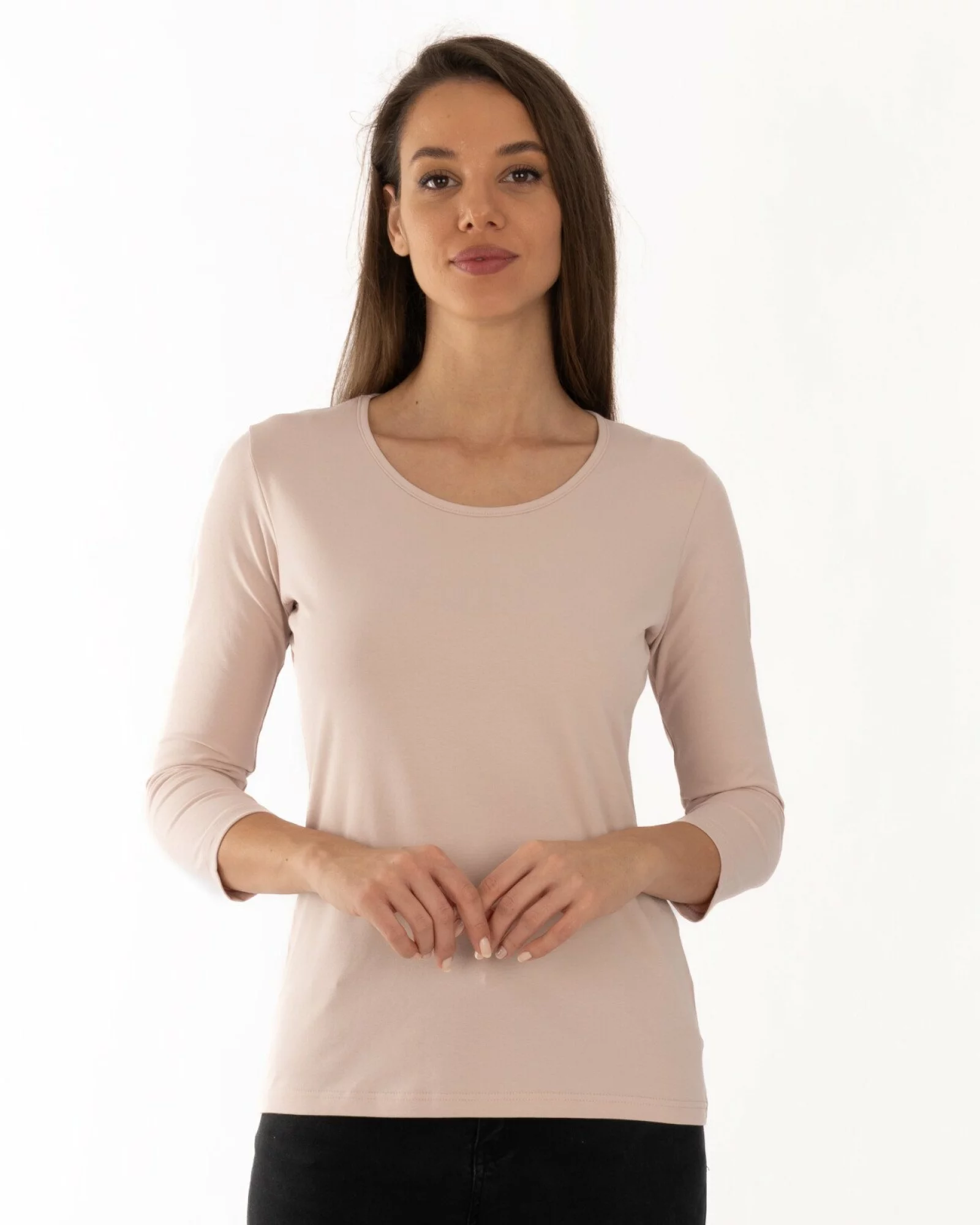 Bluză damă basic B.2400.Crem