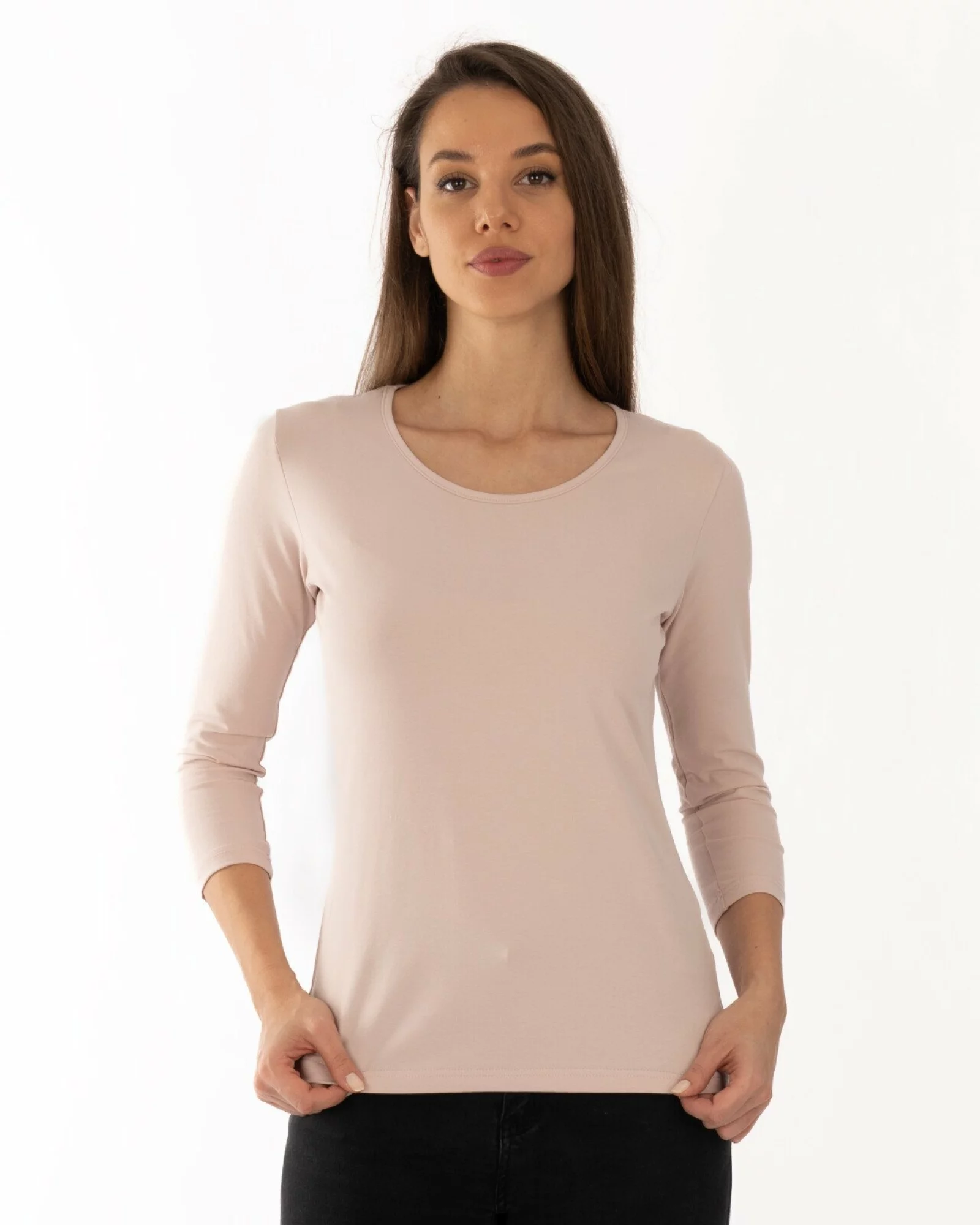 Bluză damă basic B.2400.Crem