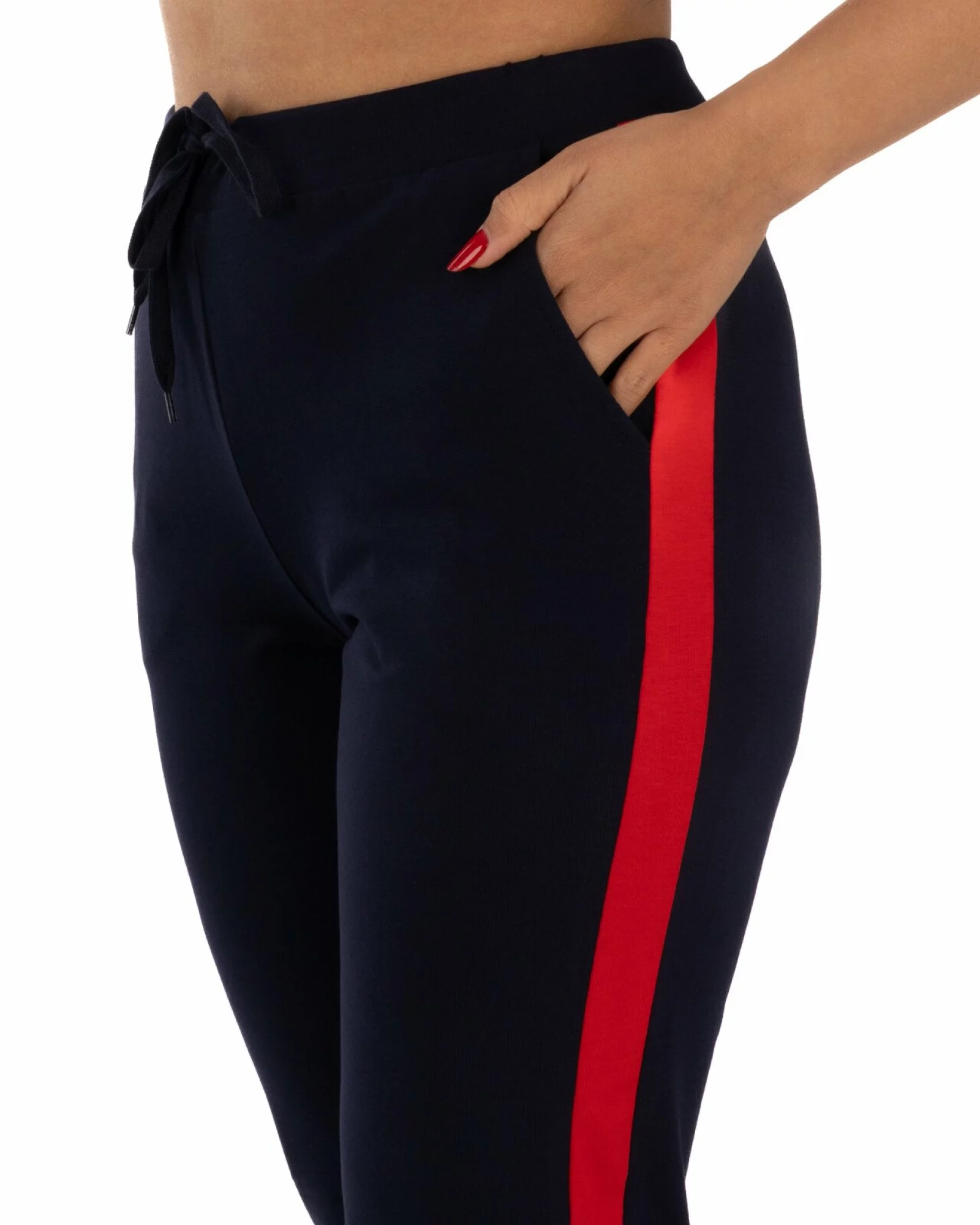 Pantalon Damă P.2277.Bleumarin/Roșu