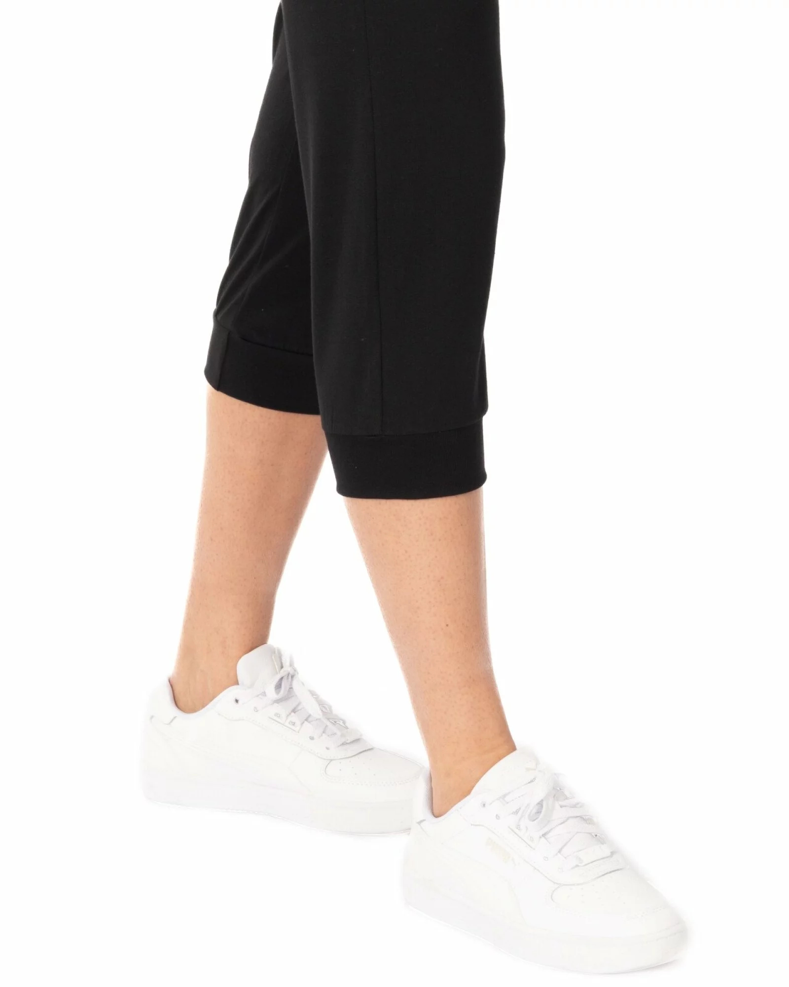 Pantaloni negri 3/4 manșetă