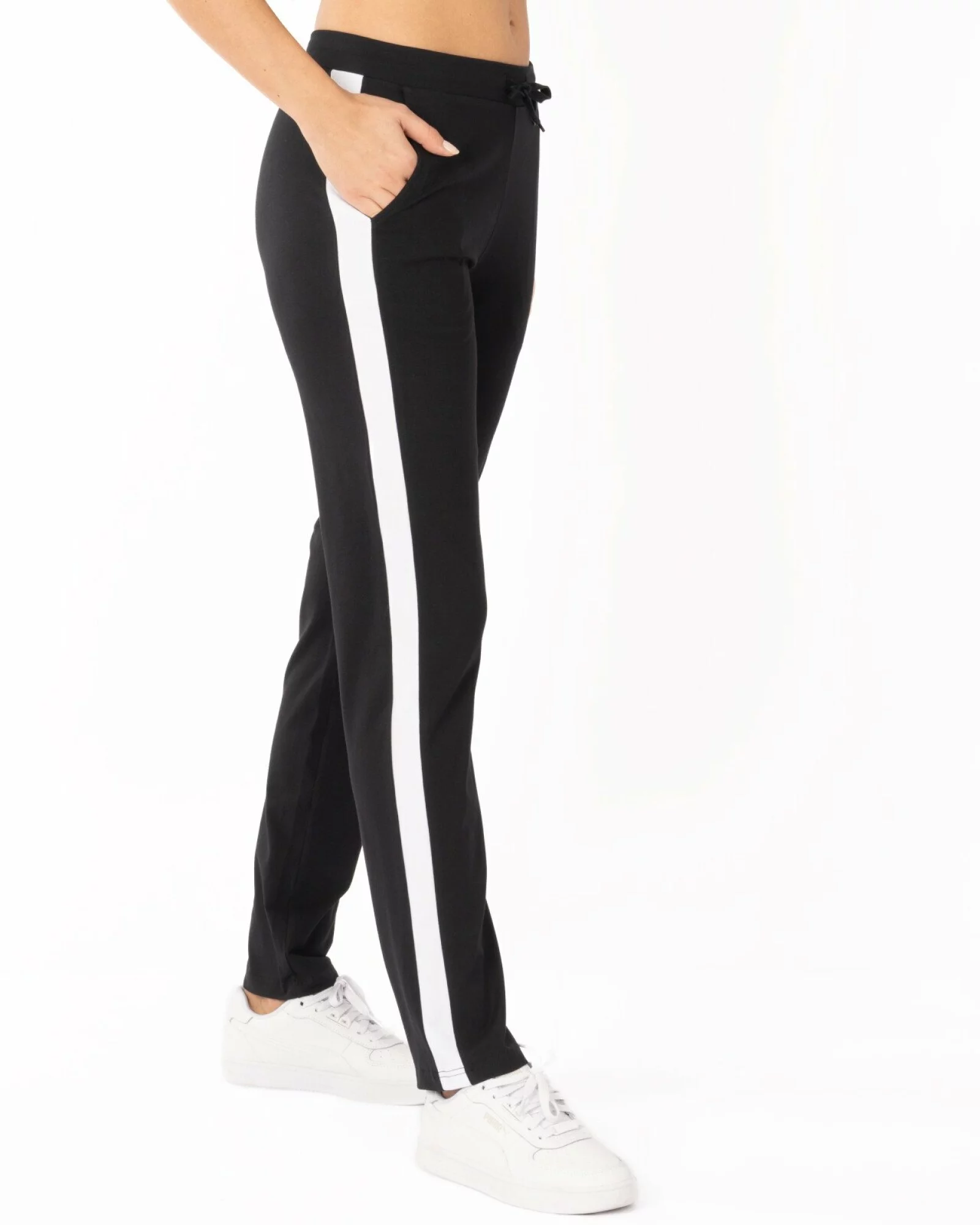 Pantalon Damă P.2277.Negru/Alb
