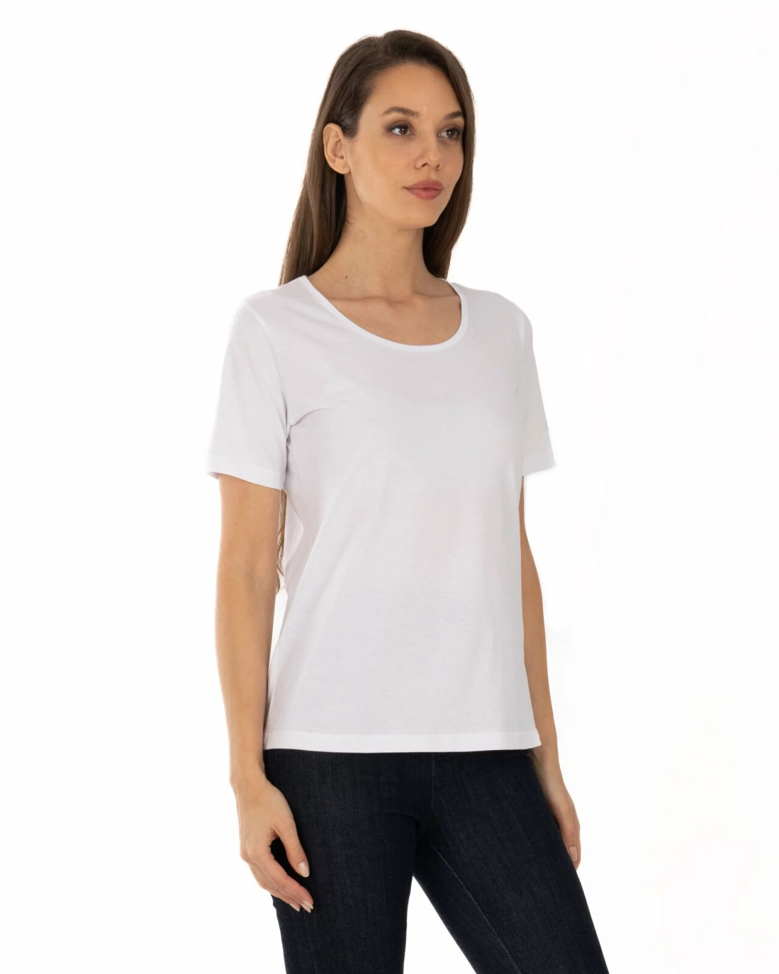 Tricou damă basic guler rotund