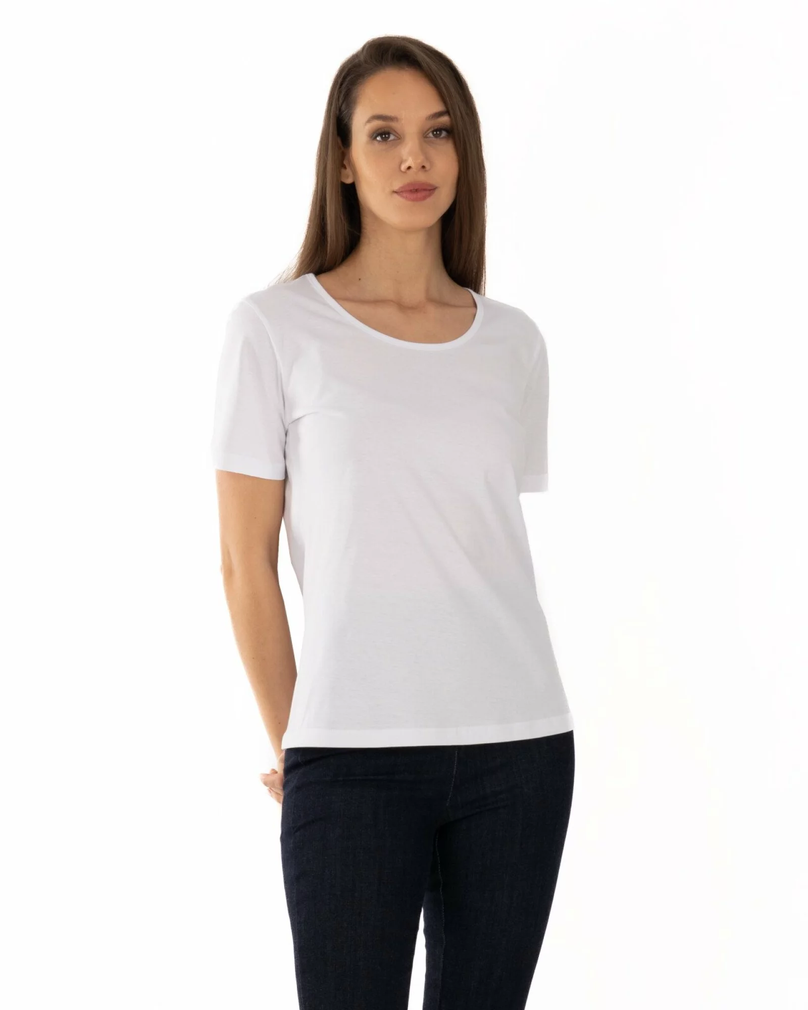 Tricou damă basic guler rotund