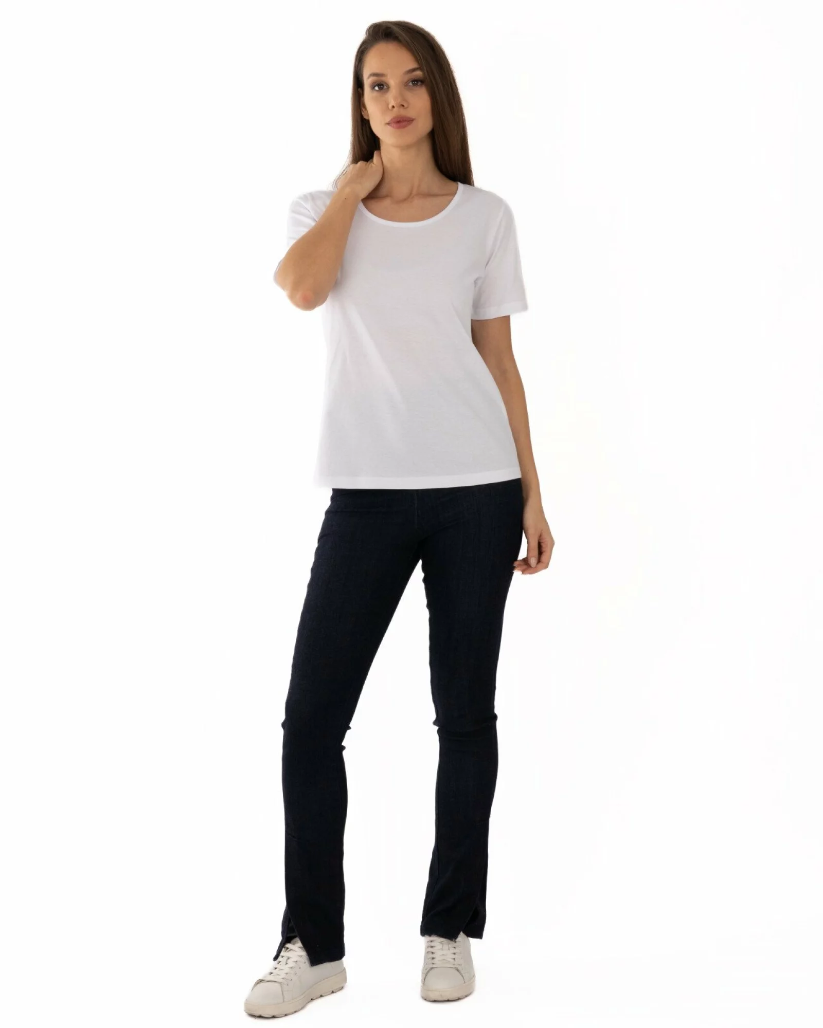 Tricou damă basic guler rotund