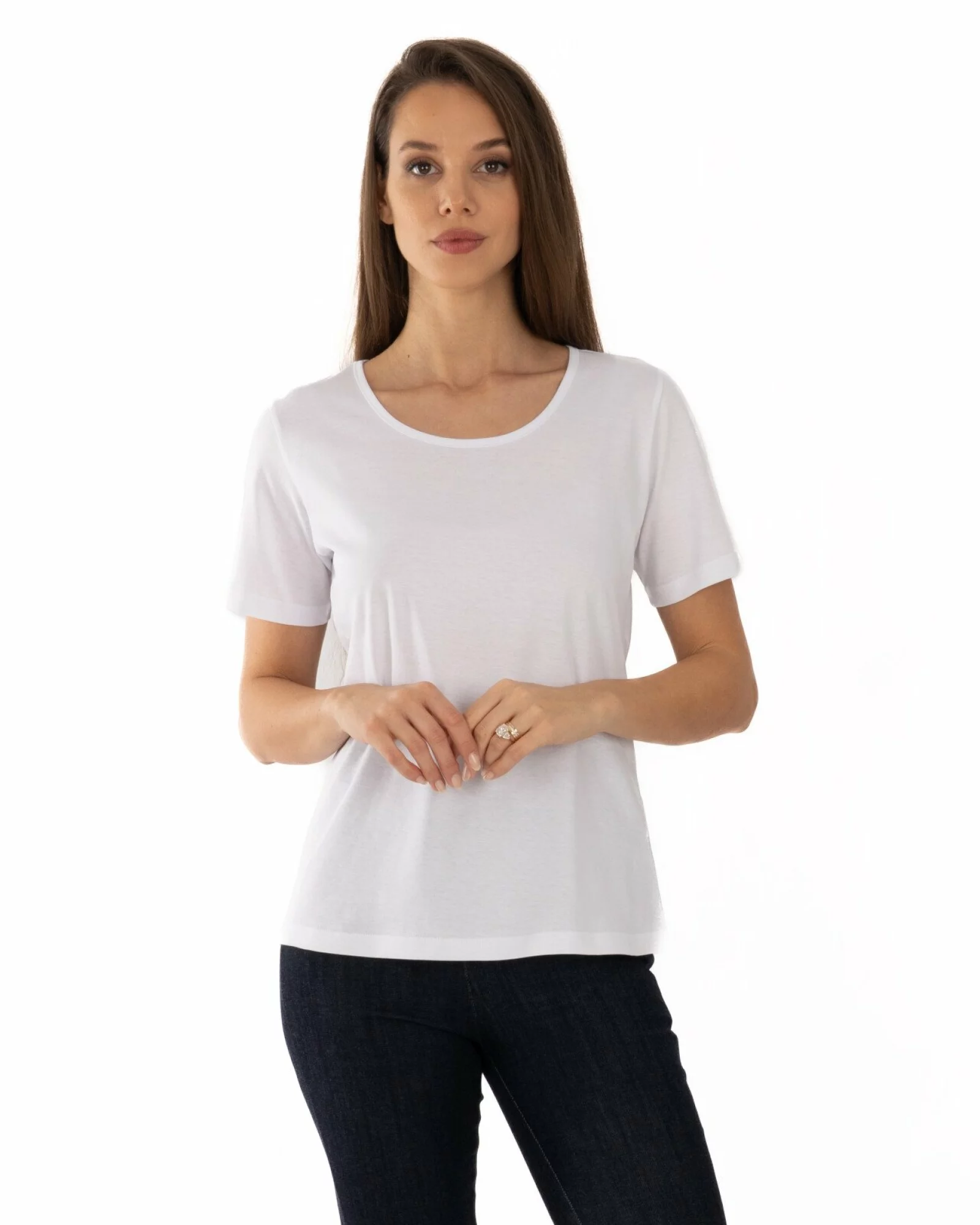 Tricou damă basic guler rotund