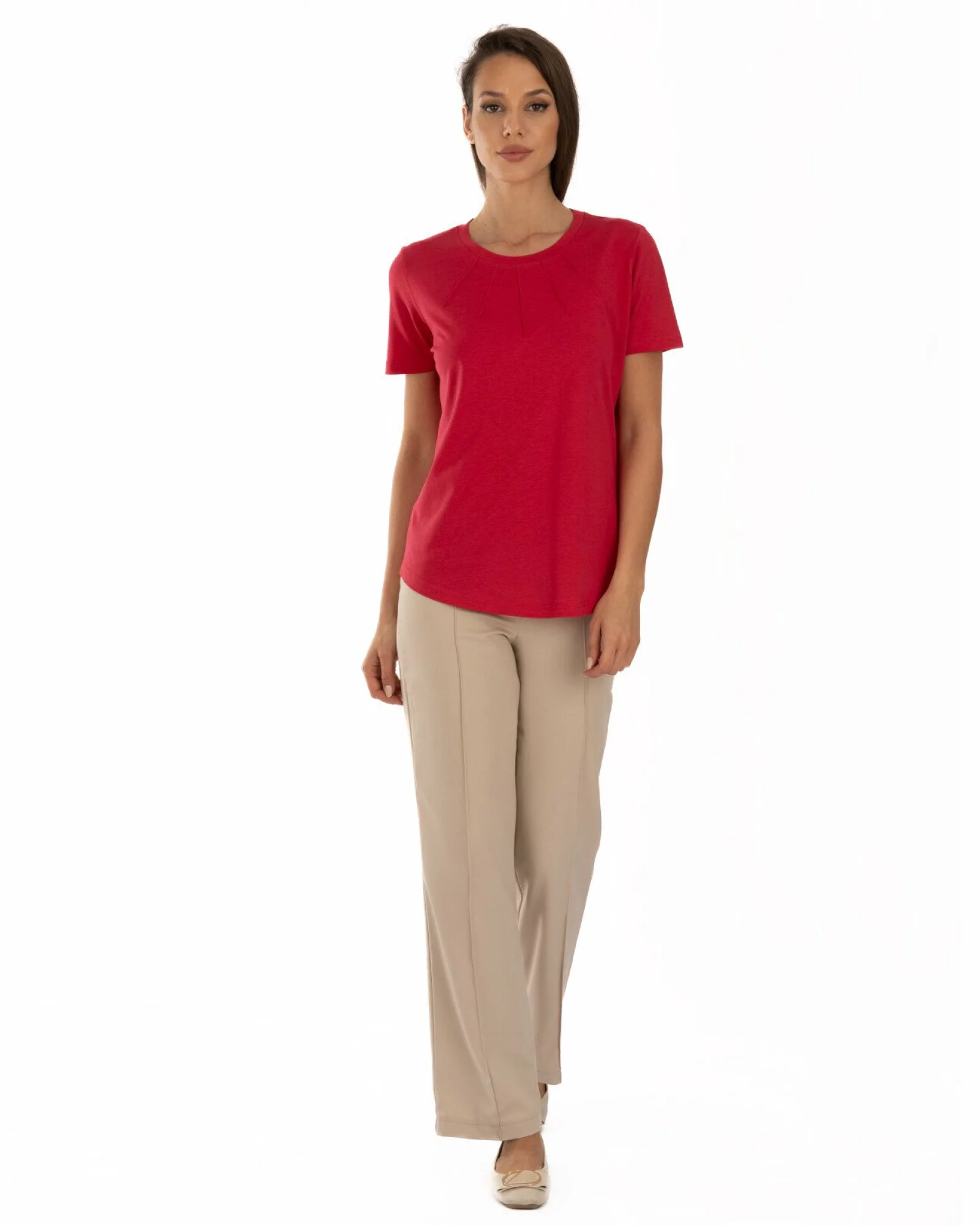 Tricou damă bumbac cu modal, croială fluidă