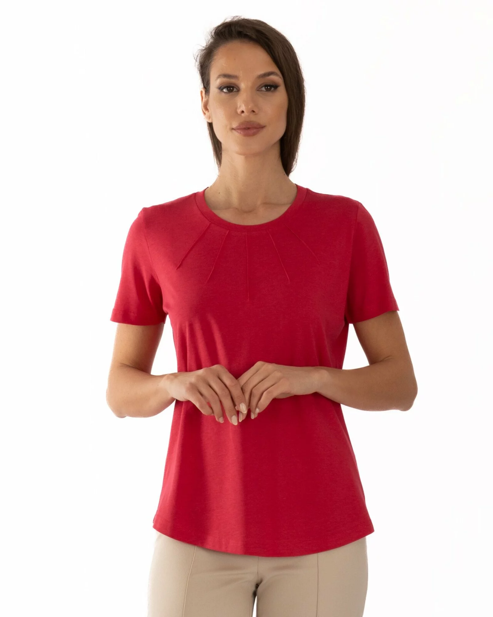 Tricou damă bumbac cu modal, croială fluidă