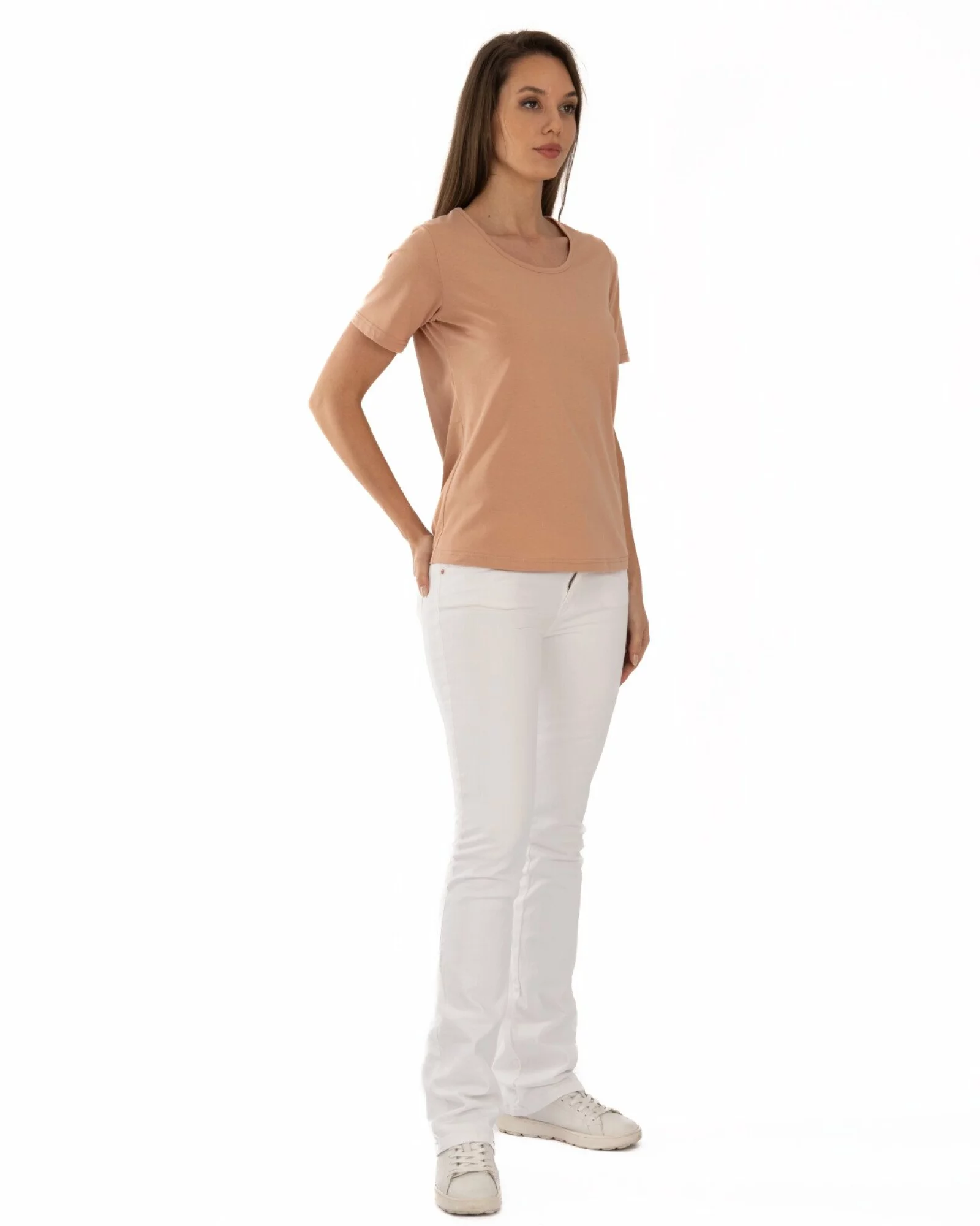 Tricou damă basic guler rotund
