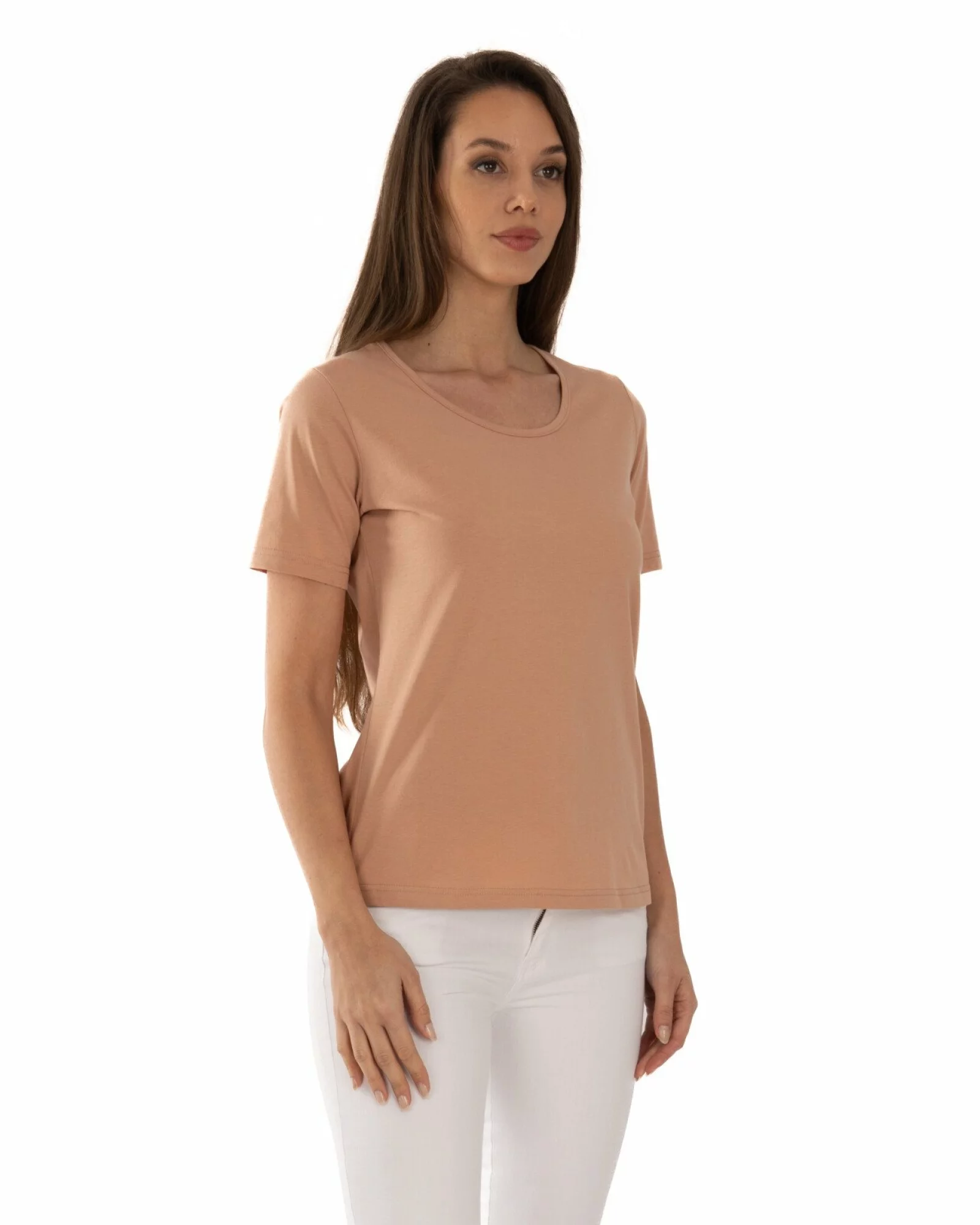 Tricou damă basic guler rotund