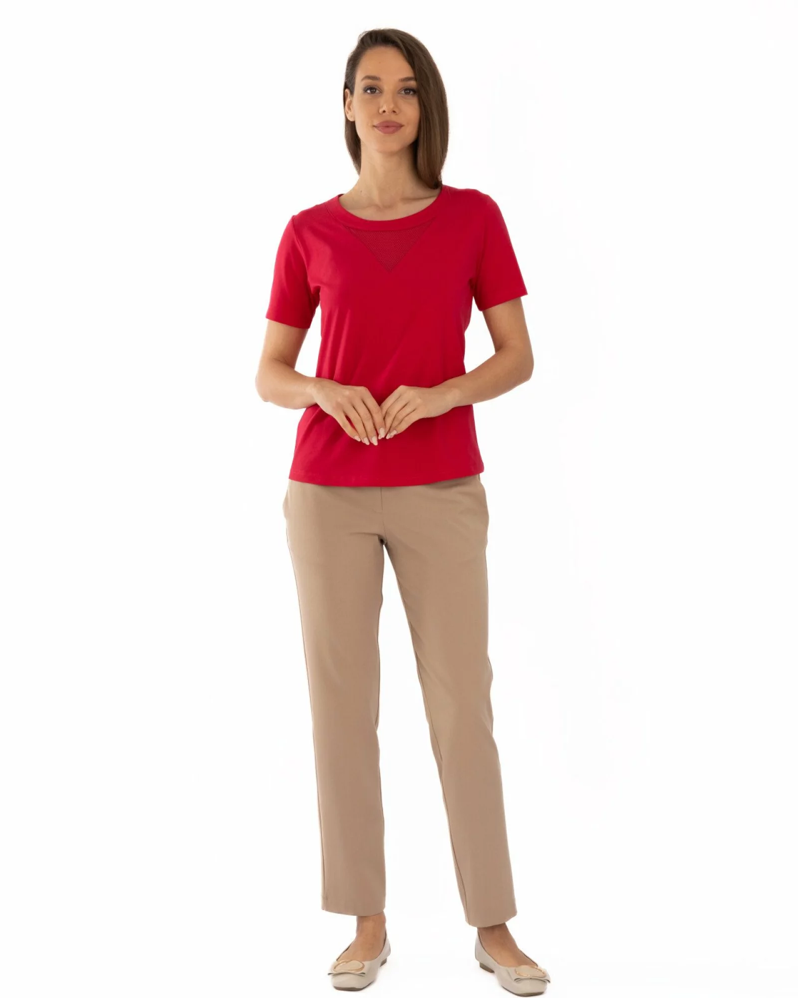 Tricou damă bumbac cu lycra – dantelă elegantă