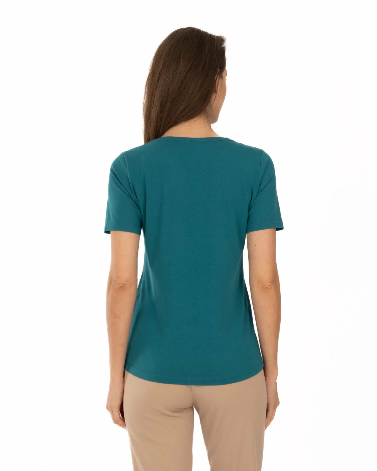 Tricou damă bumbac cu lycra – detaliu dantelă, elegant