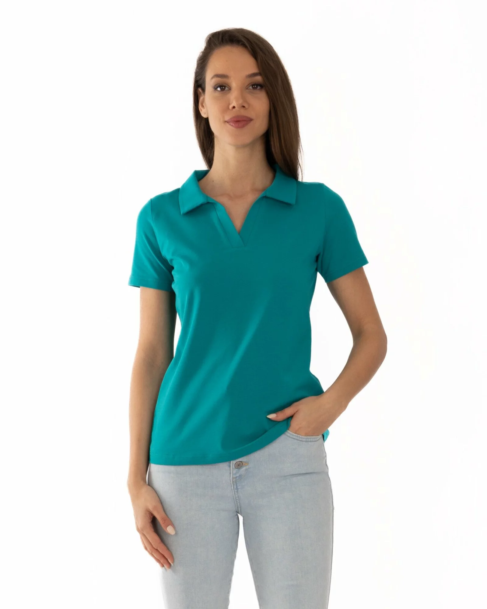 Tricou damă polo fără nasturi