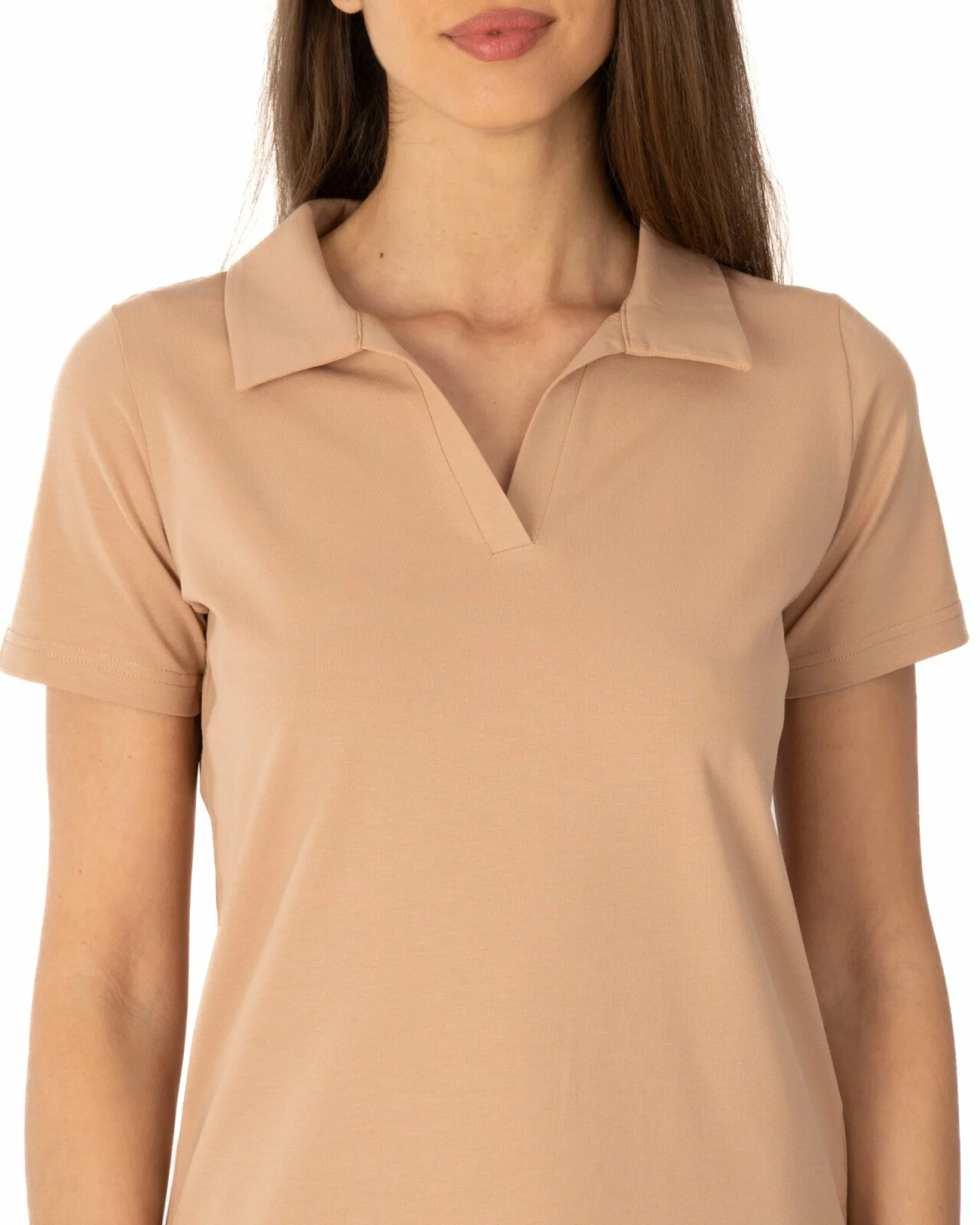 Tricou damă polo fără nasturi