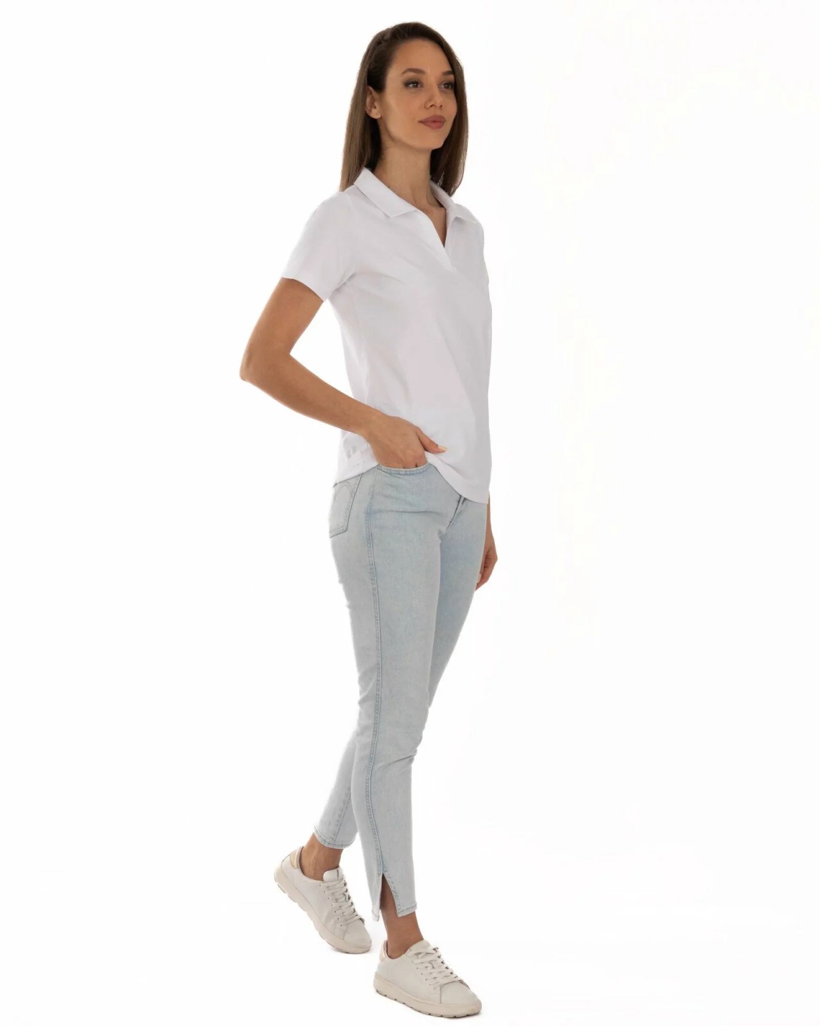 Tricou damă polo fără nasturi