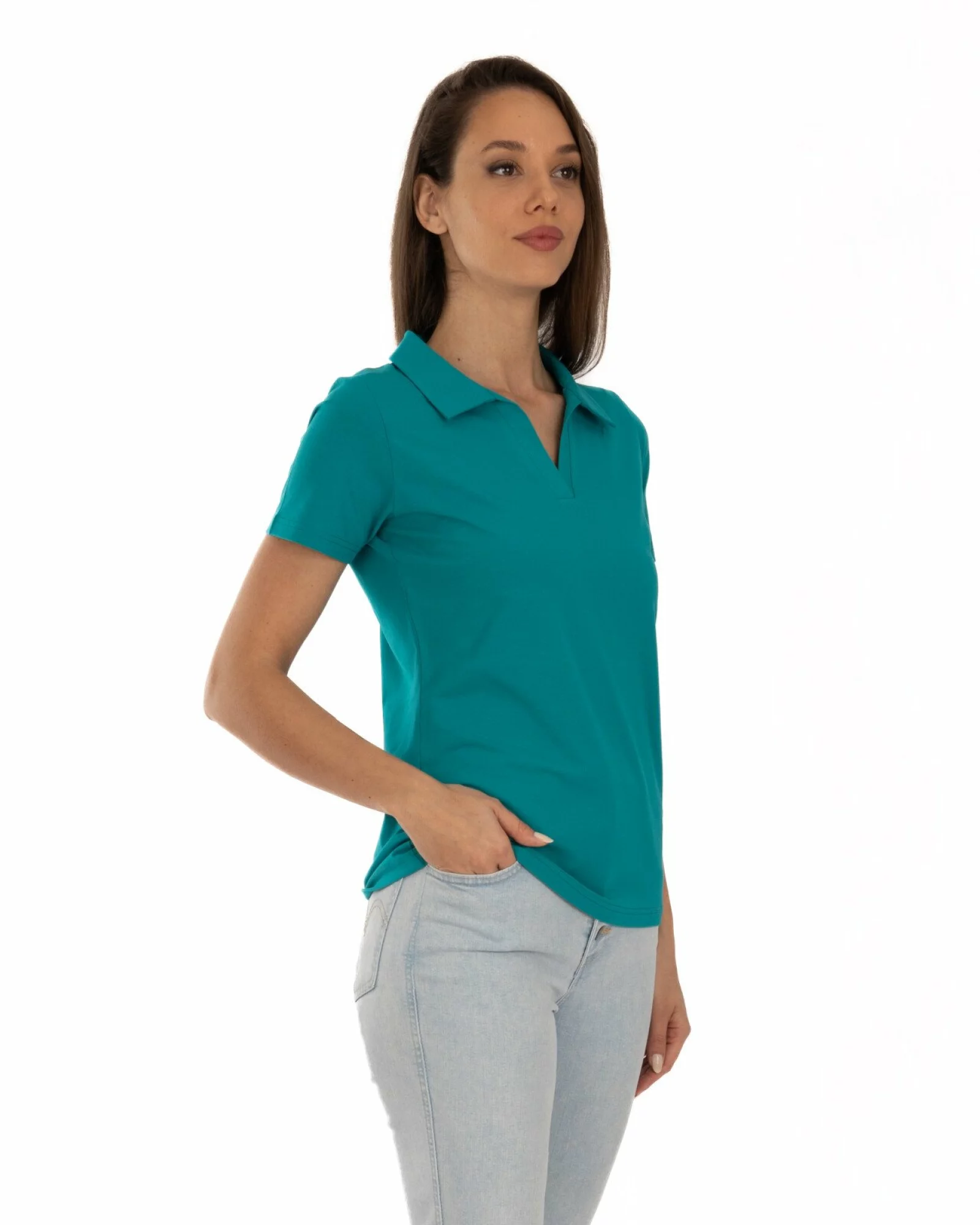 Tricou damă polo fără nasturi