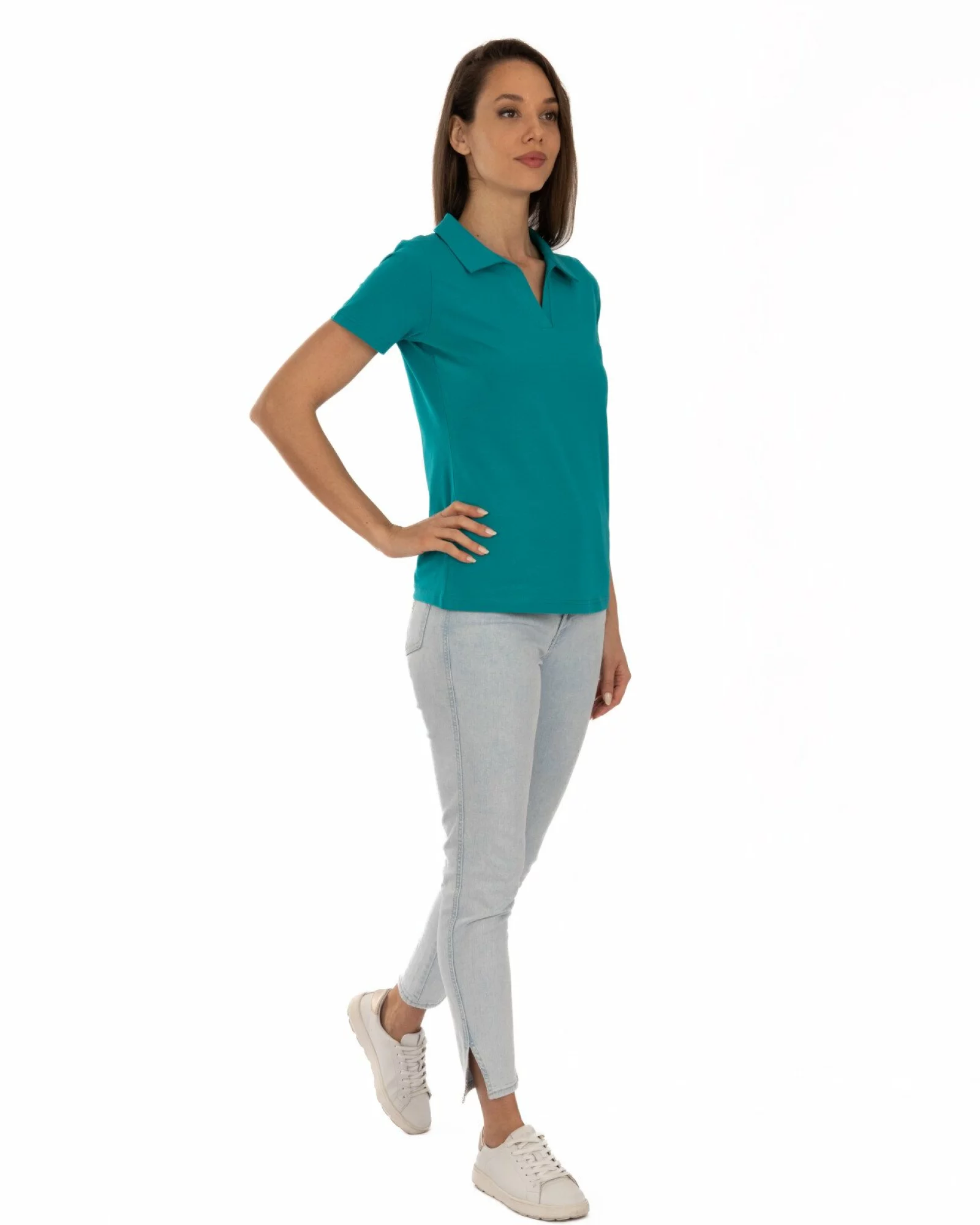 Tricou damă polo fără nasturi