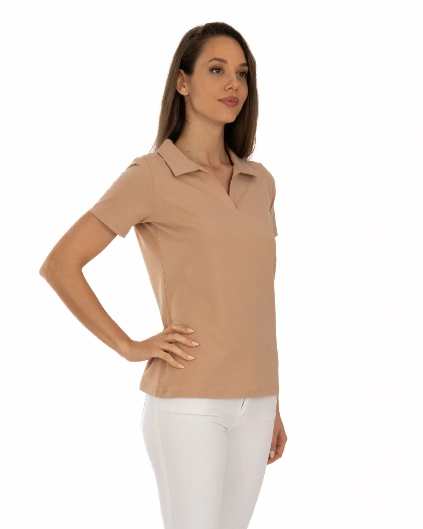 Tricou damă polo fără nasturi