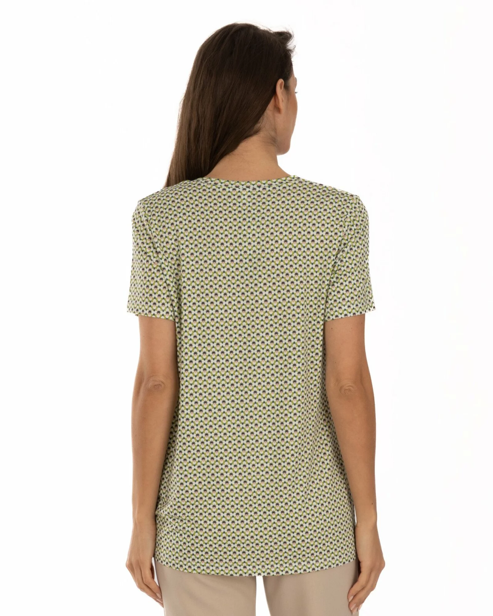 Tricou damă din vâscoză cu imprimeu abstract | Knox