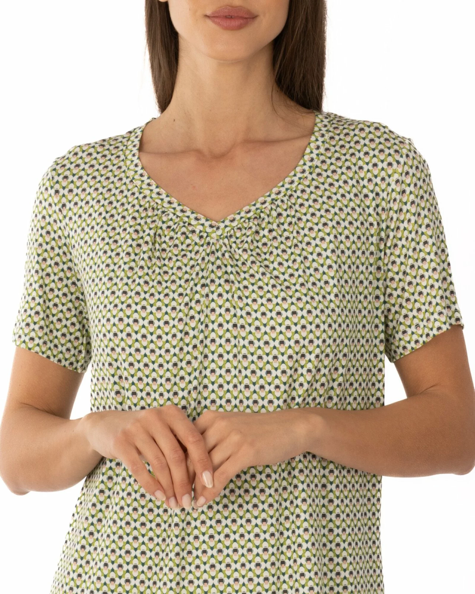 Tricou damă din vâscoză cu imprimeu abstract | Knox