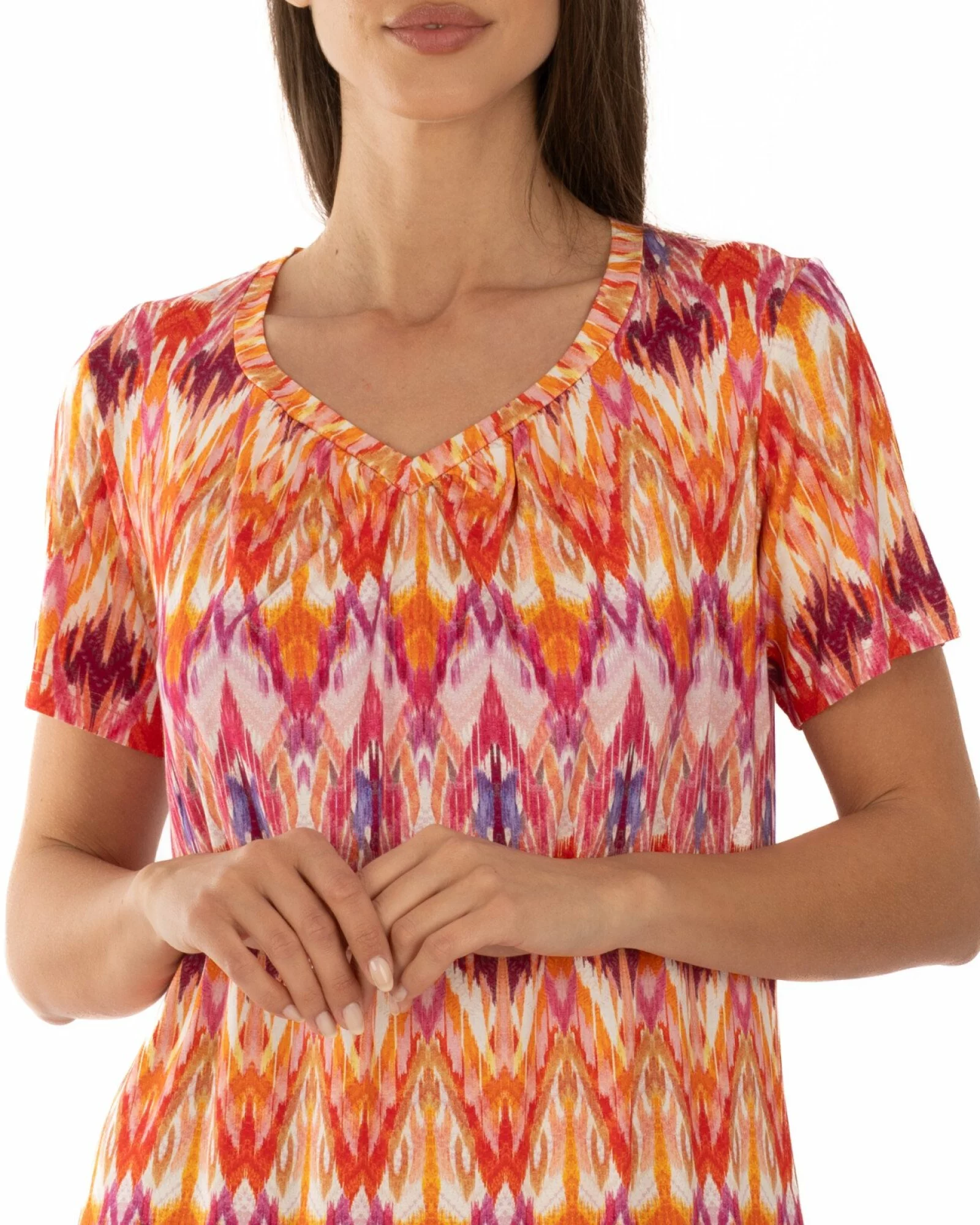 Tricou damă din vâscoză cu imprimeu abstract | Knox