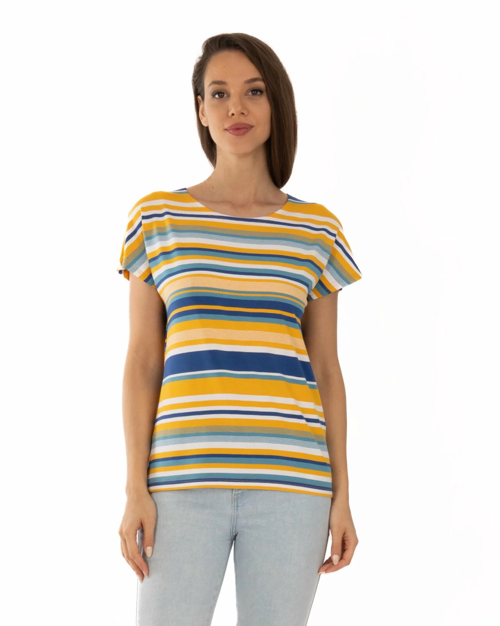 Tricou vâscoză elastan cu dungi