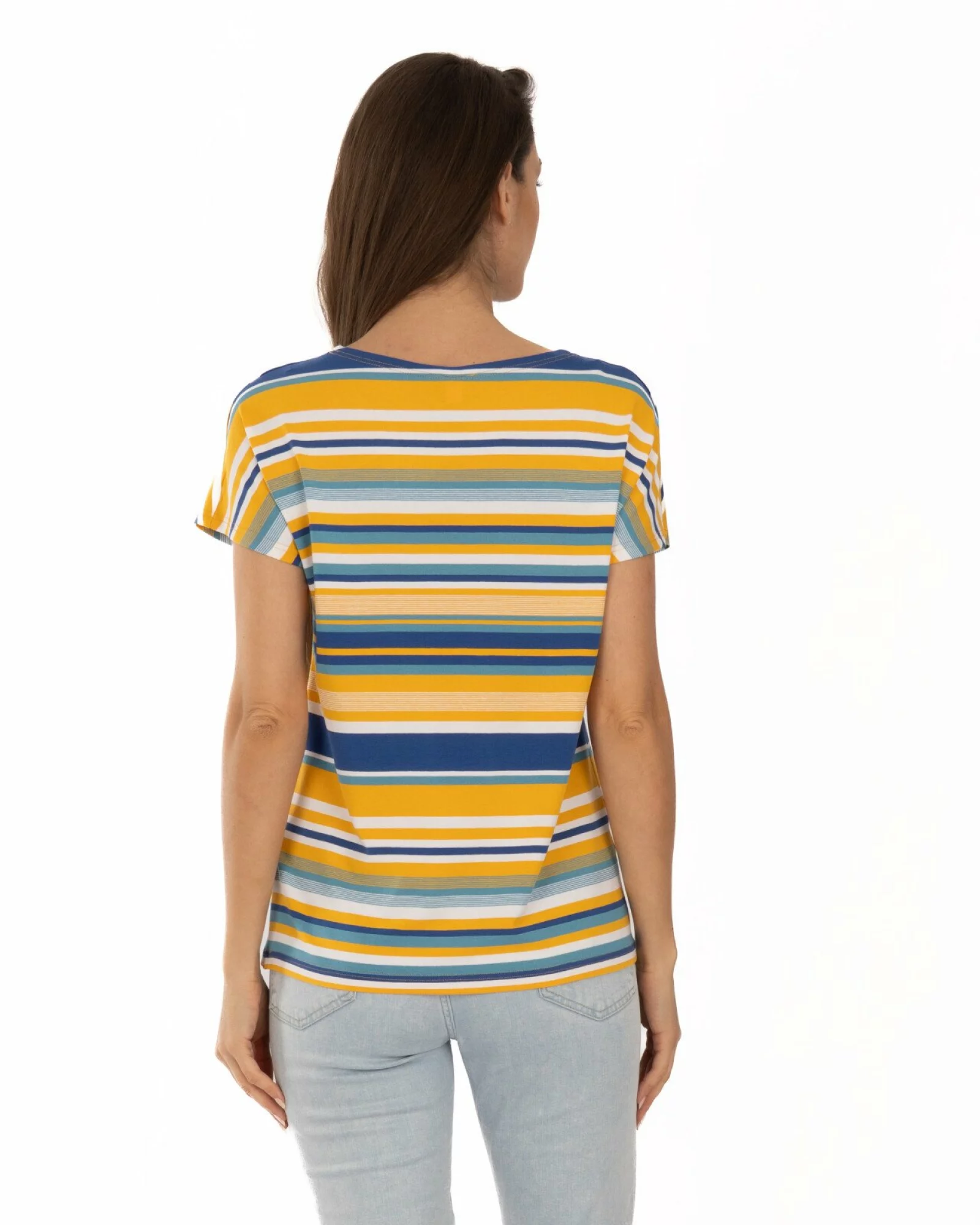 Tricou vâscoză elastan cu dungi
